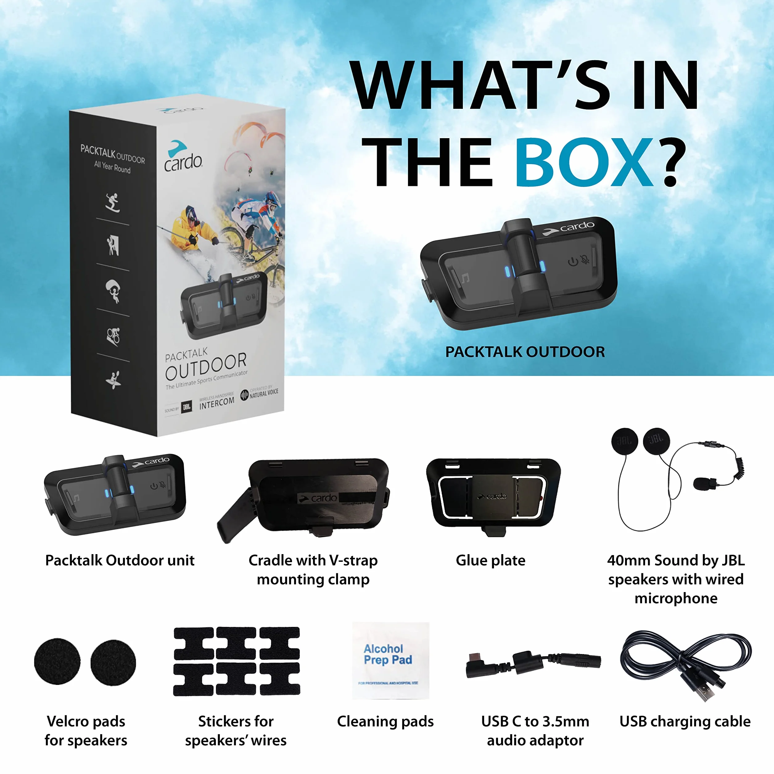 Packtalk Outdoor Hełm System Komunikacji Jazda Na Nartach Snowboard Kolarstwo Górskie Czarny Cztery Opakowanie