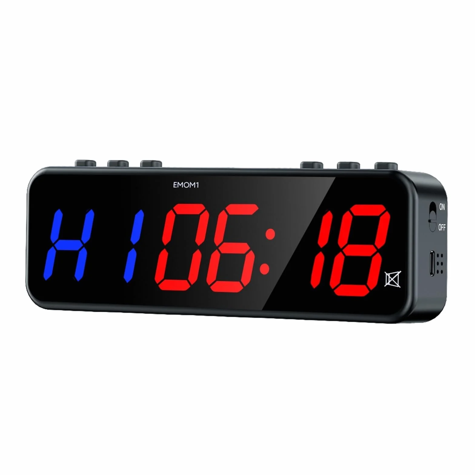 Timer do siłowni 1-calowy LED przenośny licznik interwałów fitness EMOM z bezprzewodową aplikacją