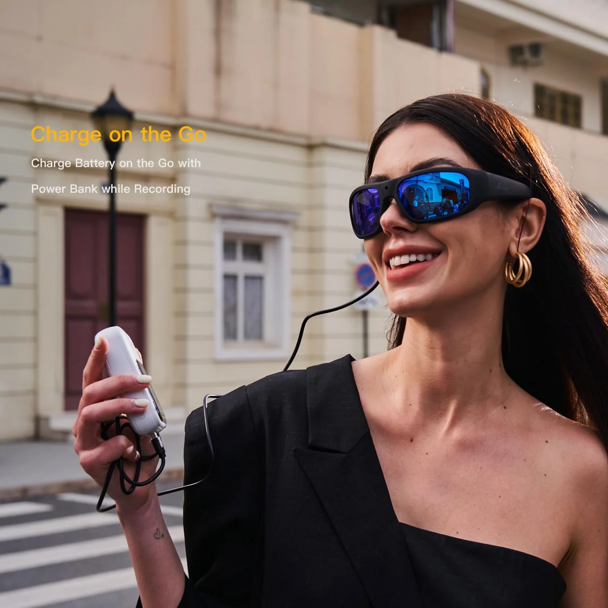OHO Video Sunglasses, Sports Action Camera with Built-in Memory and Polarized UV400 Protection Safety Lenses,Unisex Sport Design