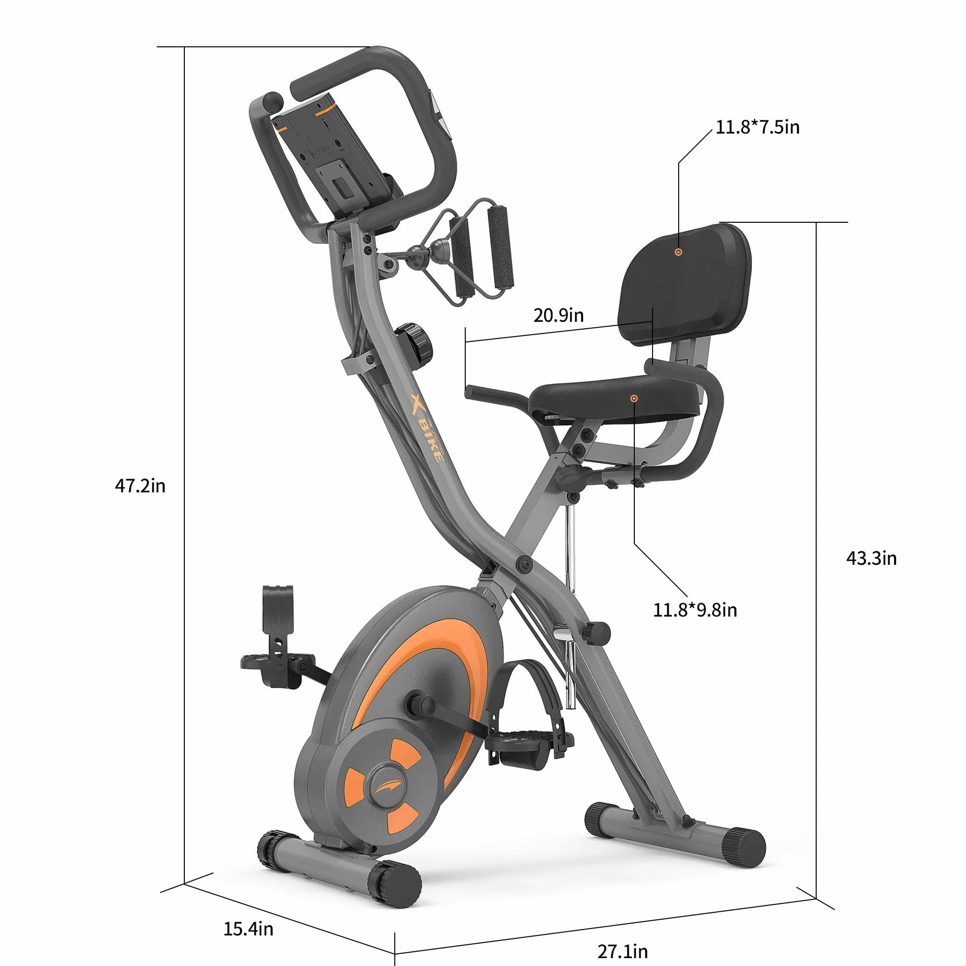 leikefitness Trenażer rowerowy składany, rower treningowy fitness z 12-stopniową rezystancją