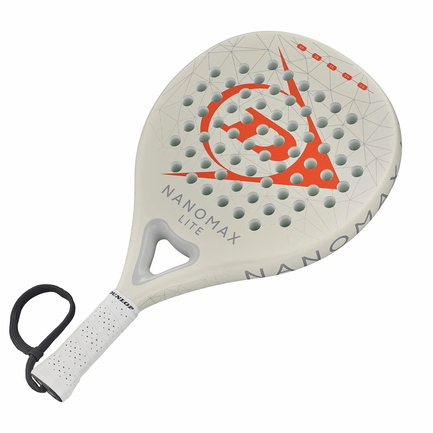 DUNLOP Padel Bat Nanomax Lite – hybrydowa ramka grafitowa – średni balans miękki rdzeń EVA, lekki kij sterujący