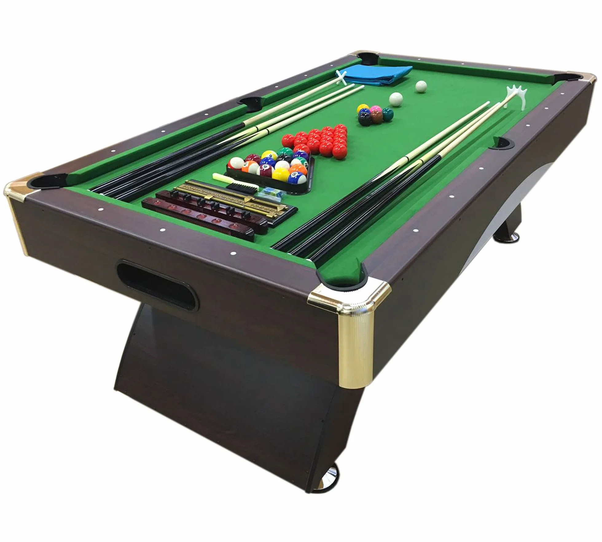 Stół bilardowy Carambola ma wymiary 188 x 96 cm - Hannibal Snooker Green 7 Ft