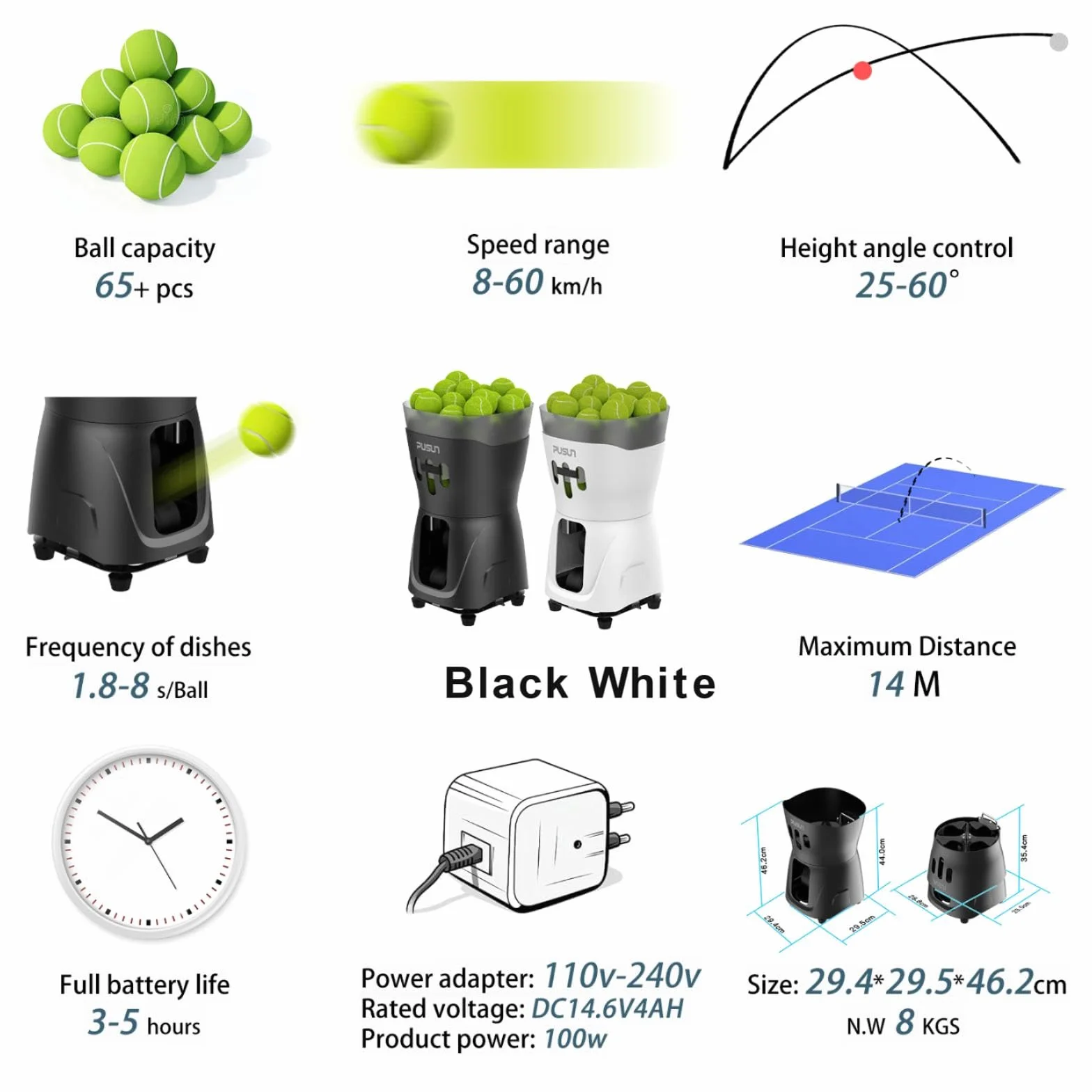 PT-Mini Pro Tennis Ball Machine: Automatyczna obsługa z regulowaną prędkością i kątem, zdalne sterowanie, narzędzie treningowe