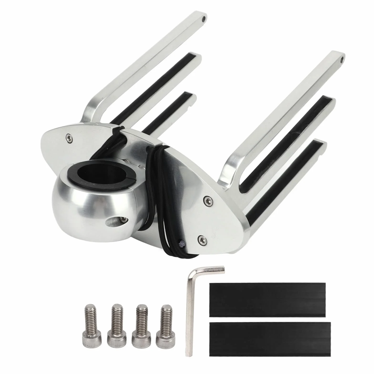 Wakeboard Rack 6061 Aviation Grade Aluminium Wakeboard Tower Rack Regulowany Kąt Uchwyt Wakeboarding Uchwyt Polerowany Stop Aluminium do Rur Zaciskowych 1,89 Cala 2,36 Cala 2,48