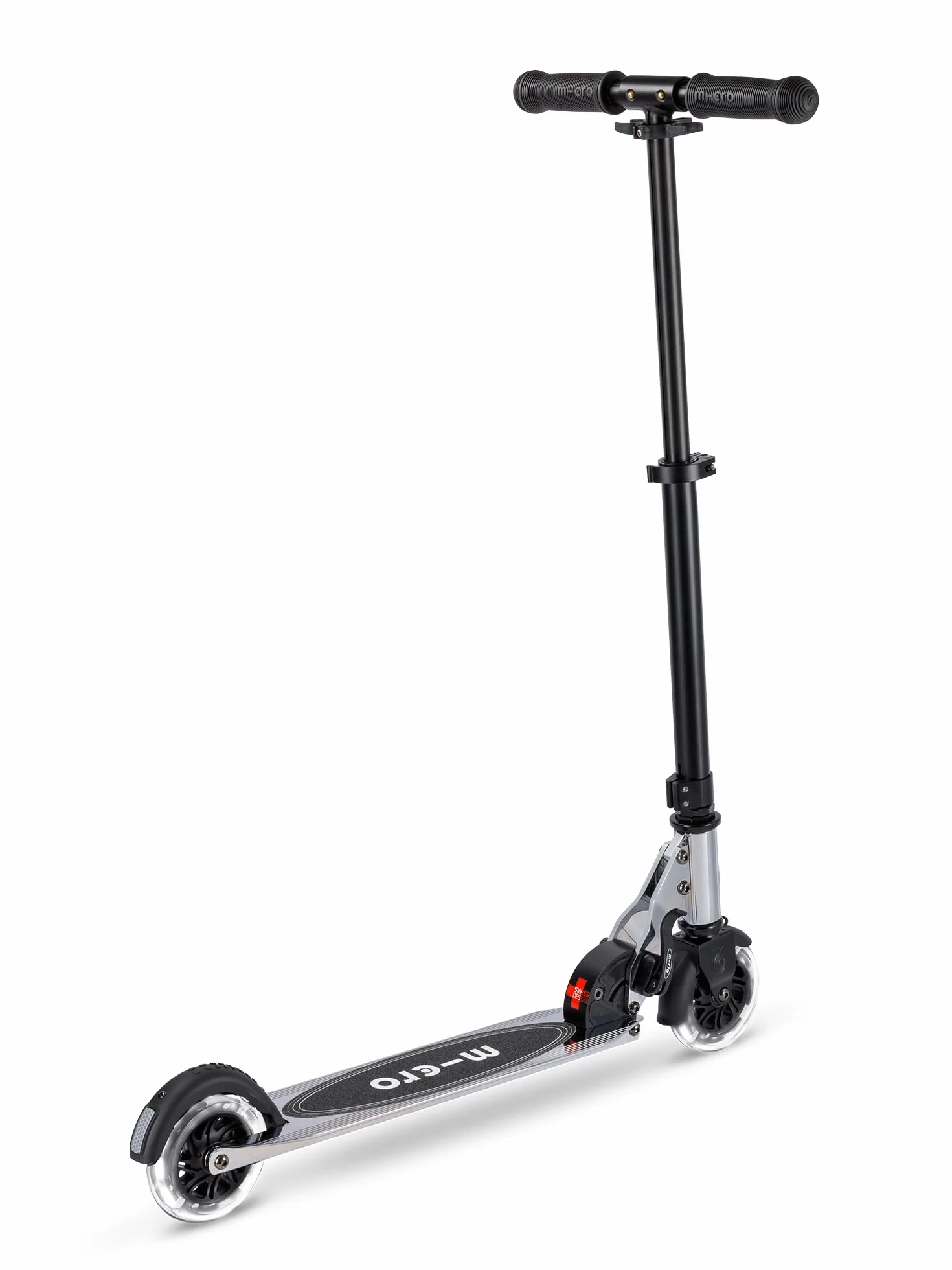 Micro | Micro Sprite LED Scooter 2 Wheels Kids | Skuter i składane uchwyty | Koła z oświetleniem LED | Lekki i regulowany w wysokości | +5 lat | Chłopcy i dziewczęta