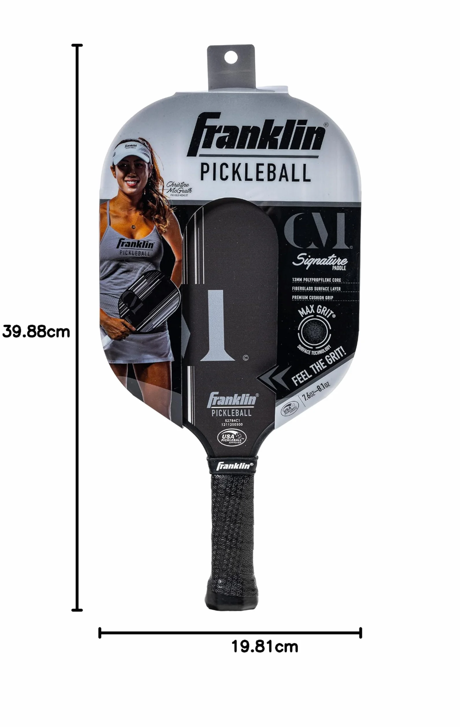Franklin Sports Pro Pickleball Paddle - Pro Tournament Pickleball Paddle - Extra Grip MaxGrit Technology - Christine McGrath Pickleball Paddle