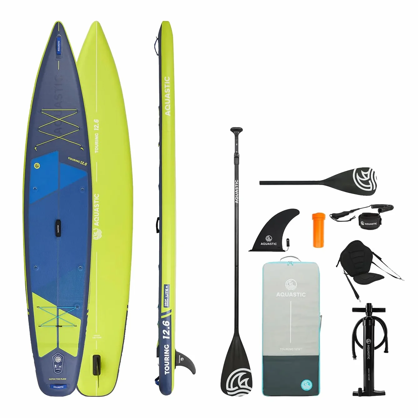 AQUASTIC Touring nadmuchiwana deska SUP 12'6" Drop Stitch Lite 2600 g/m² PCW 381 x 76 x 15 cm 355 l