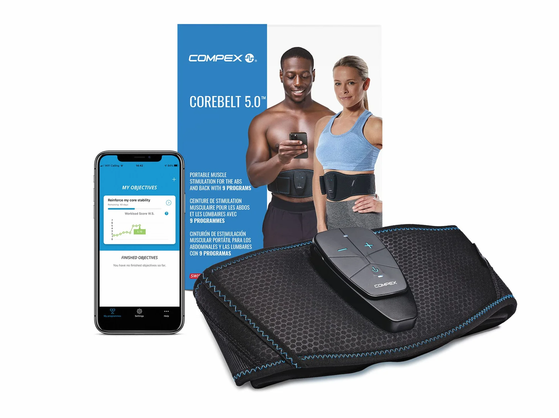 Compex Unisex Corebelt 5.0 elektrostymulator, czarny, L-XL UK