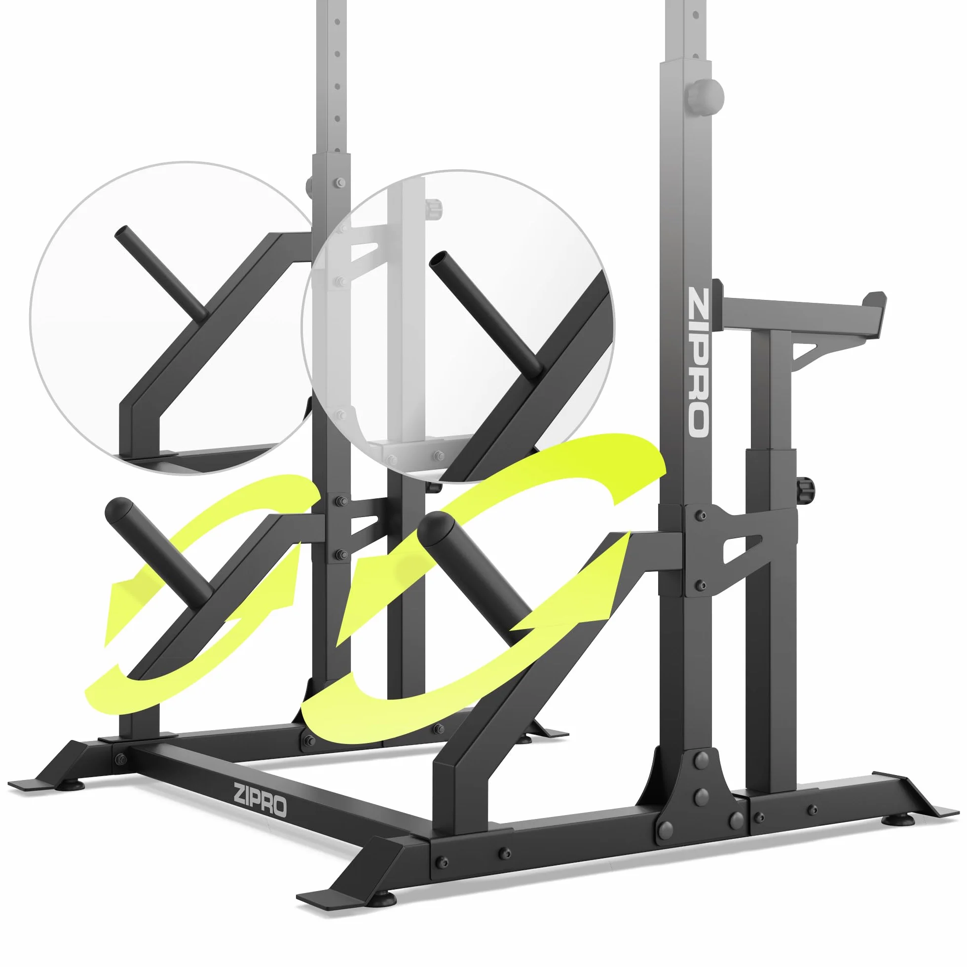 ZIPRO LIFT Stojak na Sztangę z Asekuracją, Regulowana Wysokość, Wytrzymała Konstrukcja Stalowa