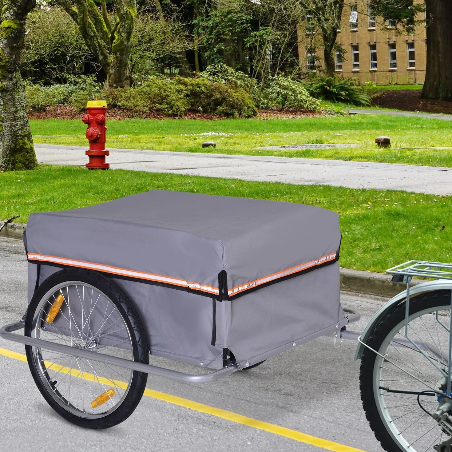 HOMCOM przyczepa transportowa do przewożenia towarów, przyczepka rowerowa, przyczepka rowerowa, przyczepka do przewozu towarów, przyczep