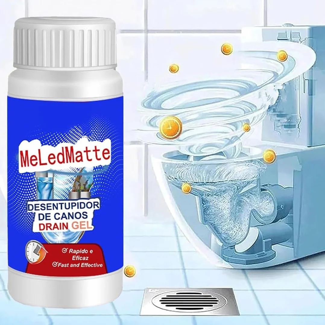 Meledmatte Żel odpływowy, ulepszona formuła, potężny środek do pogłębiania rur, wydajny środek do pogłębiania rur Meledmatte, Meledmatte środek do czyszczenia odpływów toaletowych, łatwe czyszczenie