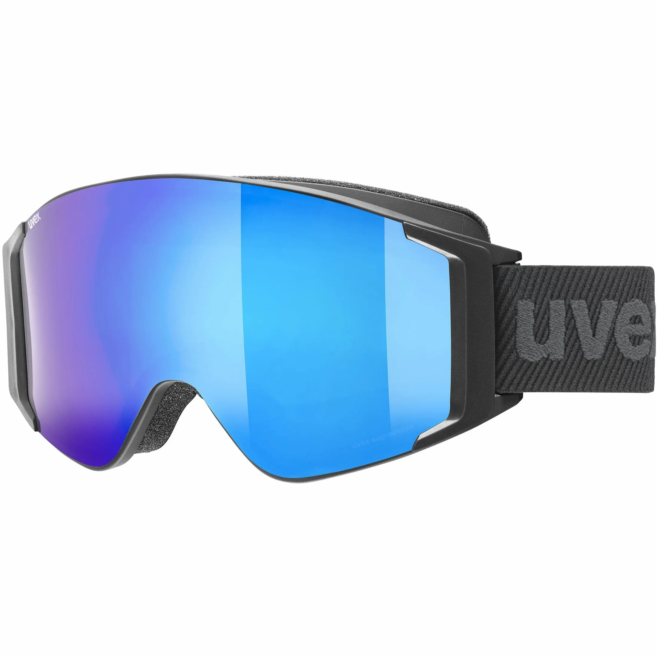 uvex g.gl 3000 TO - gogle narciarskie unisex - z wymienną szybką - powiększony zakres widzenia bez efektu zaparowania - black matt/blue-lasergold lite - one size