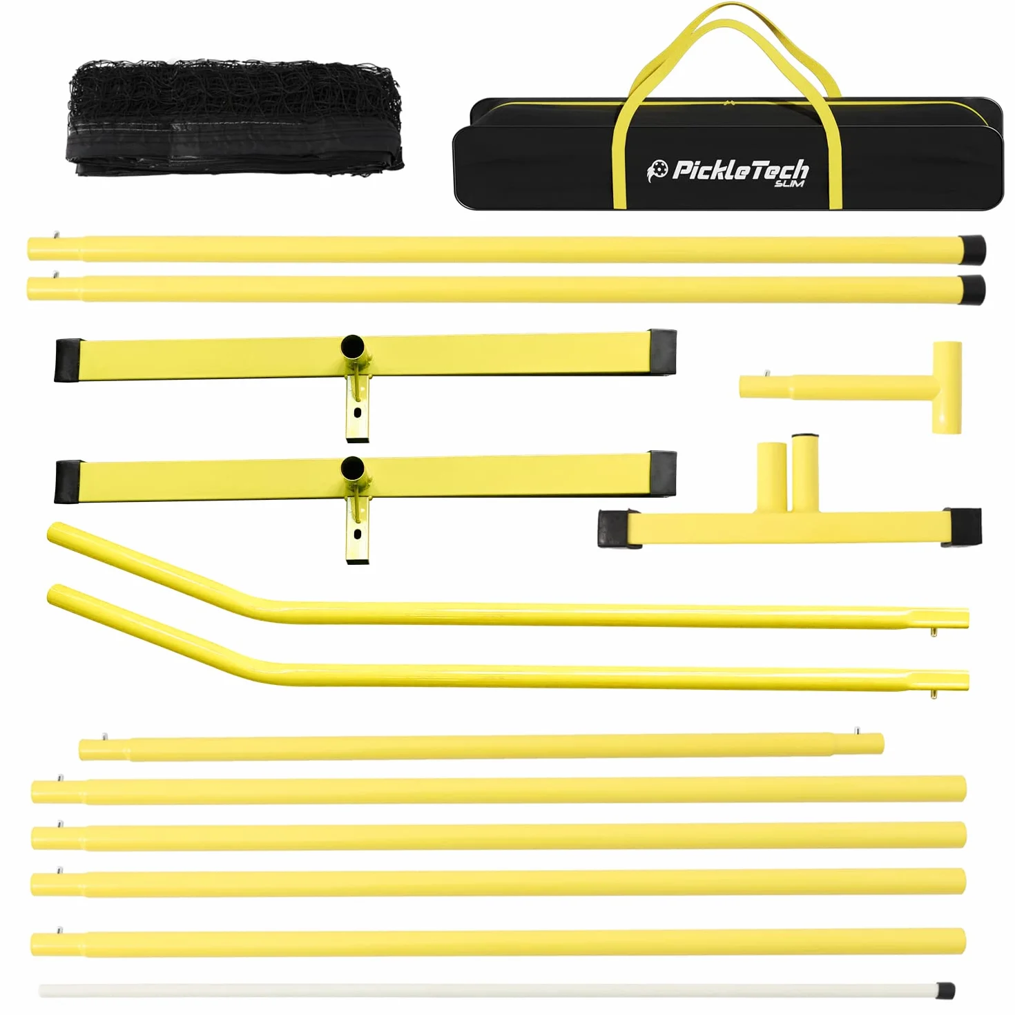 PICKLETECH 4.0 Smukła wersja Przenośne siatki Pickleball do gry na świeżym powietrzu 22 FT Pickleball Net-USAPA Regulacja Rozmiar-Pickle Ball Net System z torbą do przenoszenia na podjazd