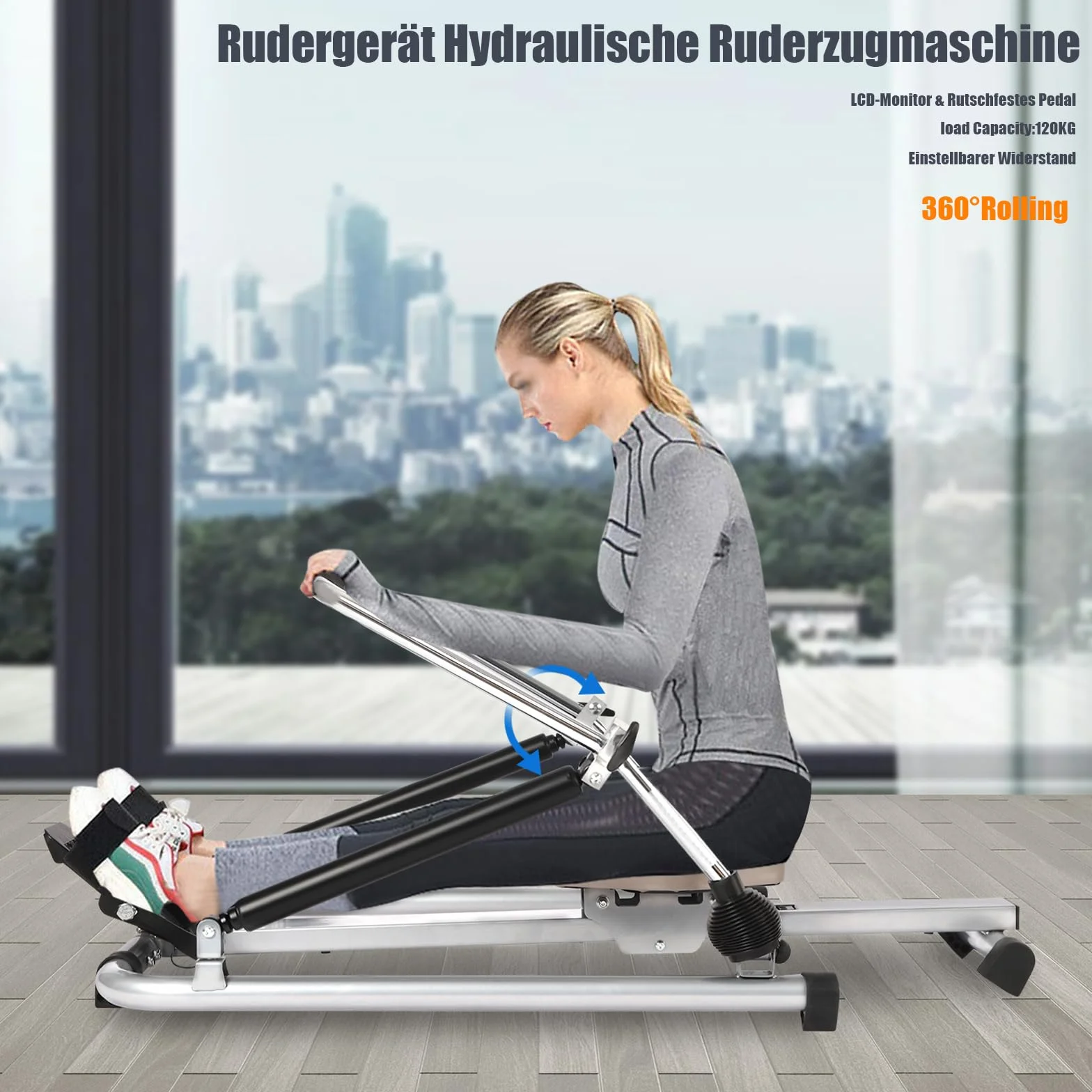Wioślarstwo domowe urządzenie składane z monitorem LCD 360° wioślarstwo maszyna do siłowni domów firm klubów fitness sprzęt sportowy do domu