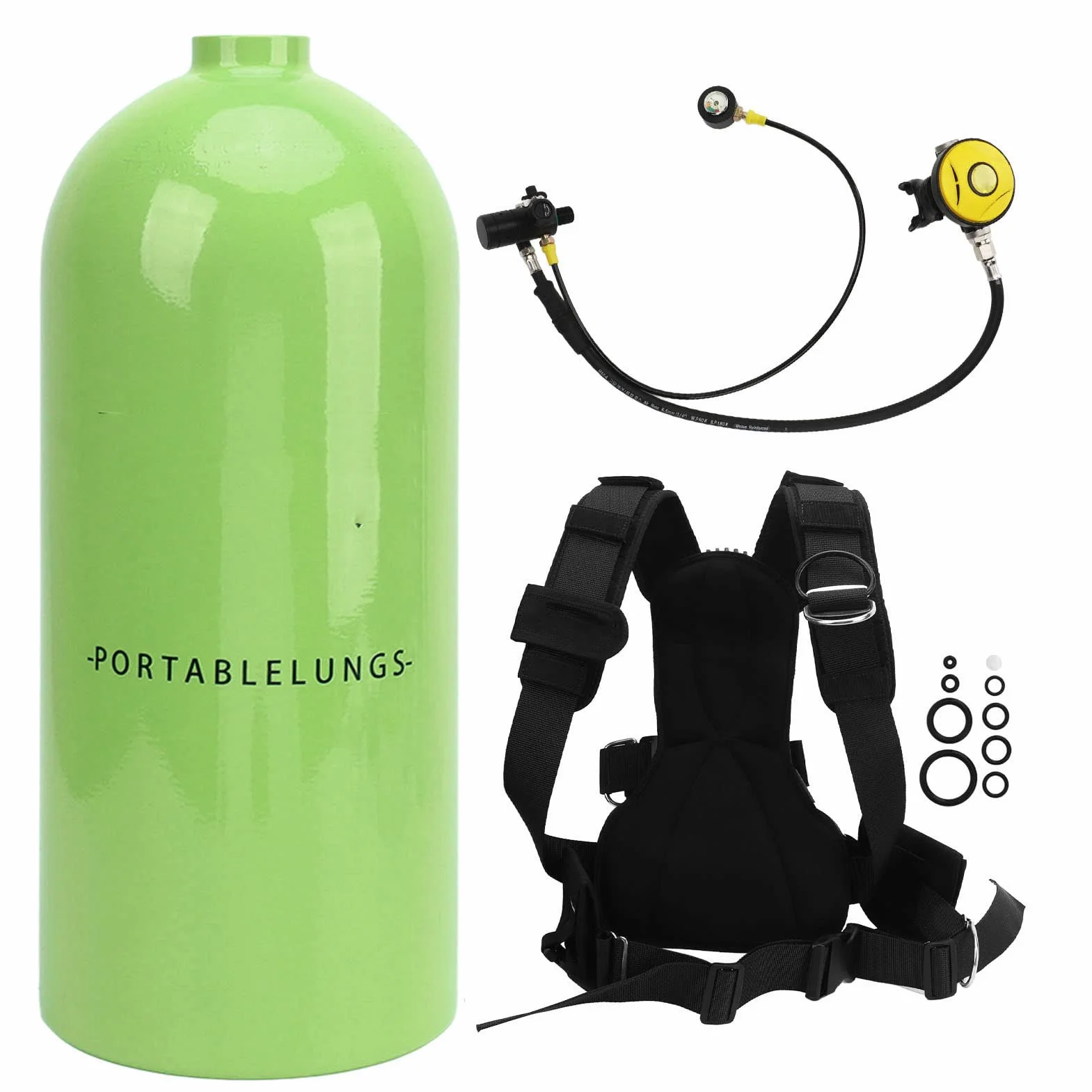 DIDEEP Scuba Tank Sprzęt do Nurkowania, 3L 30-50 Minut Lotnicza Aluminiowa Butla do Nurkowania Butla z Tlenem dla Nurka