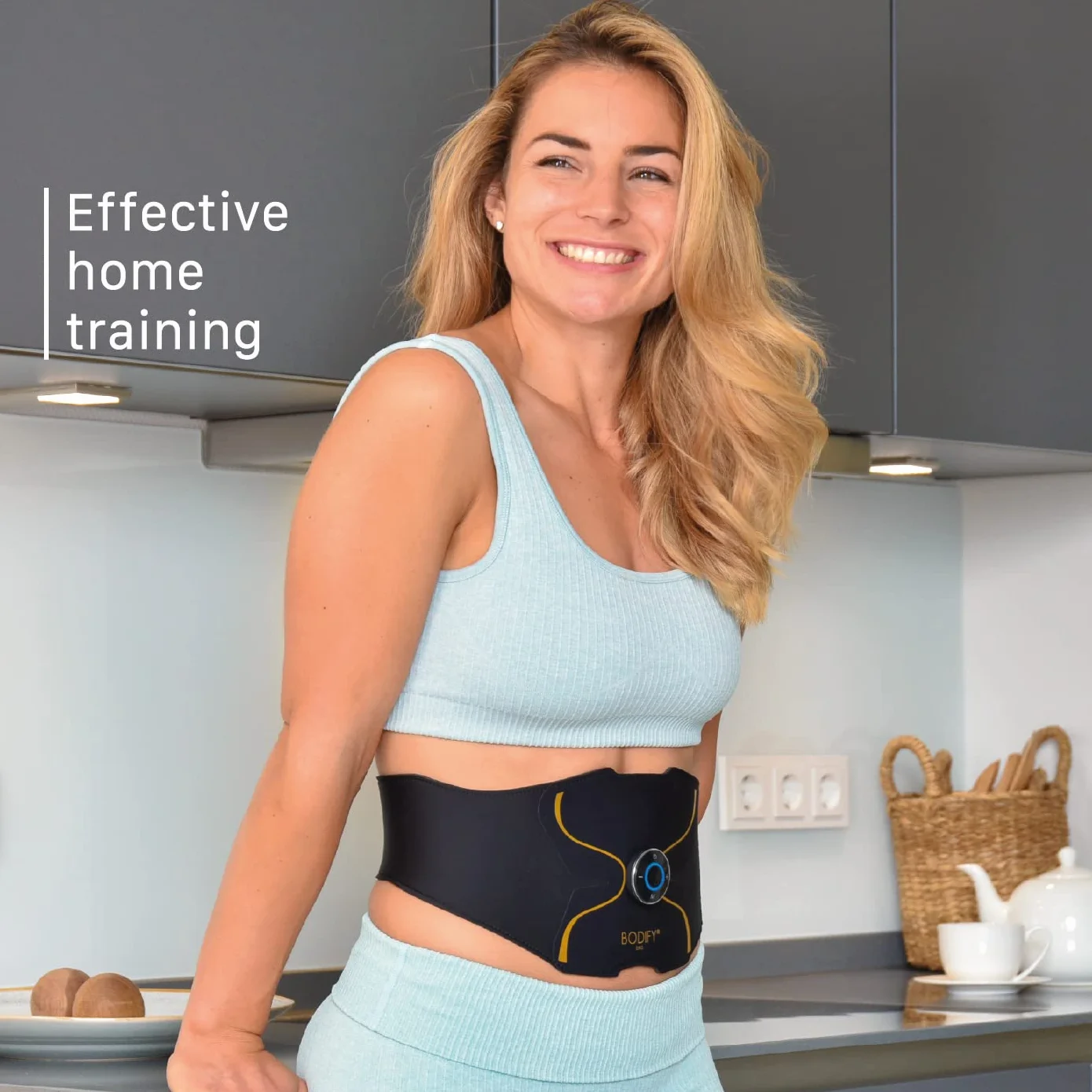 Bodify® EMS Abs Trainer Pro – Ukierunkowana aktywacja mięśni brzucha! – Aktywacja mięśni – Trening EMS – Trening mięśni brzucha – dla mężczyzn i kobiet ORYGINAŁ