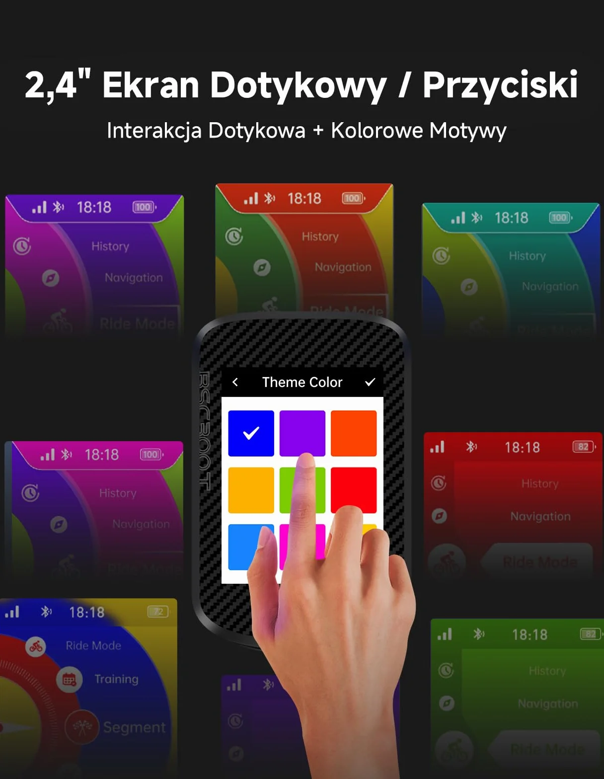 iGPSPORT BSC300T Licznik Rowerowy GPS, Kolorowy Ekran Dotykowy 2,4 Cala, Funkcja Nawigacji Map, Funkcja Treningowa, Obsługa 130 Danych, Kompatybilny z Rowerami Elektrycznymi,BSC300T