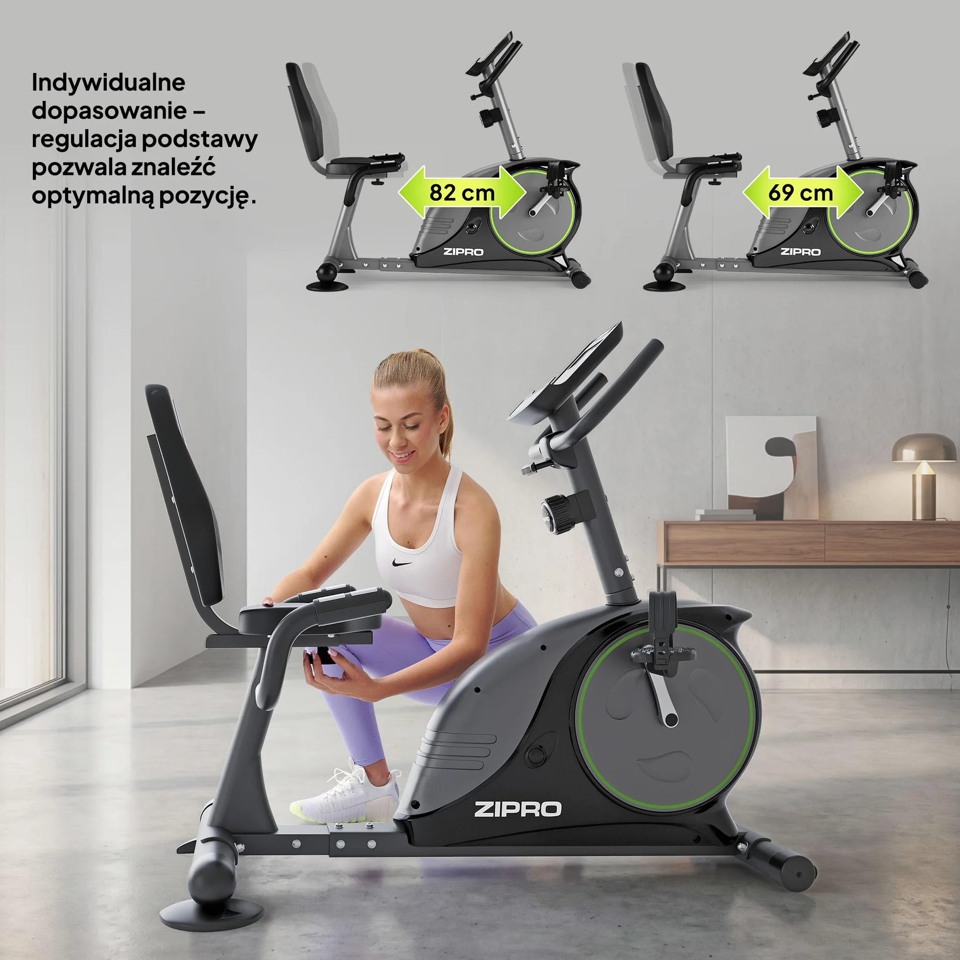 Zipro Easy rower treningowy Easy Ergometr, magnetyczny trenażer rowerowy, ergometr do 150 kg, rower do użytku wewnątrz i na baterie, rower treningowy
