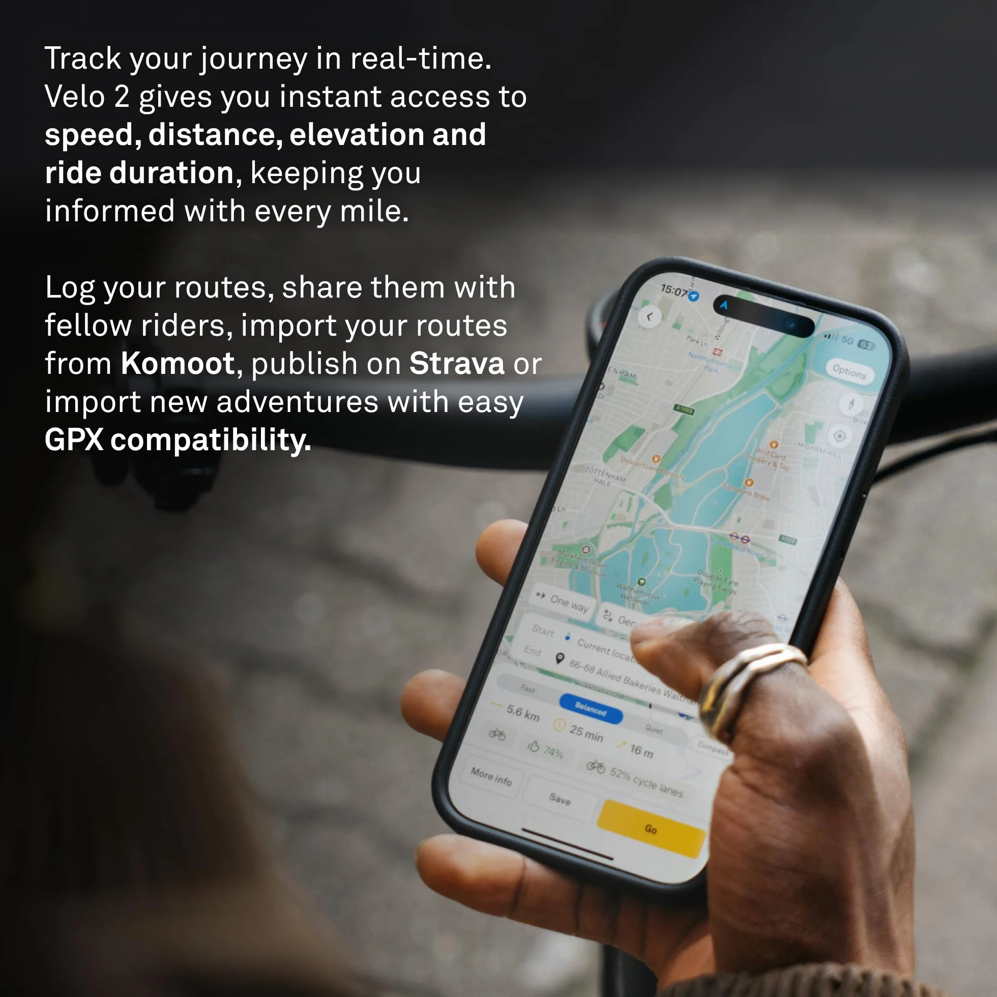 BEELINE Velo 2 GPS Komputer Rowerowy Bezprzewodowa Nawigacja Map Odporna na Warunki Atmosferyczne 11h Baterii Ładowanie USB