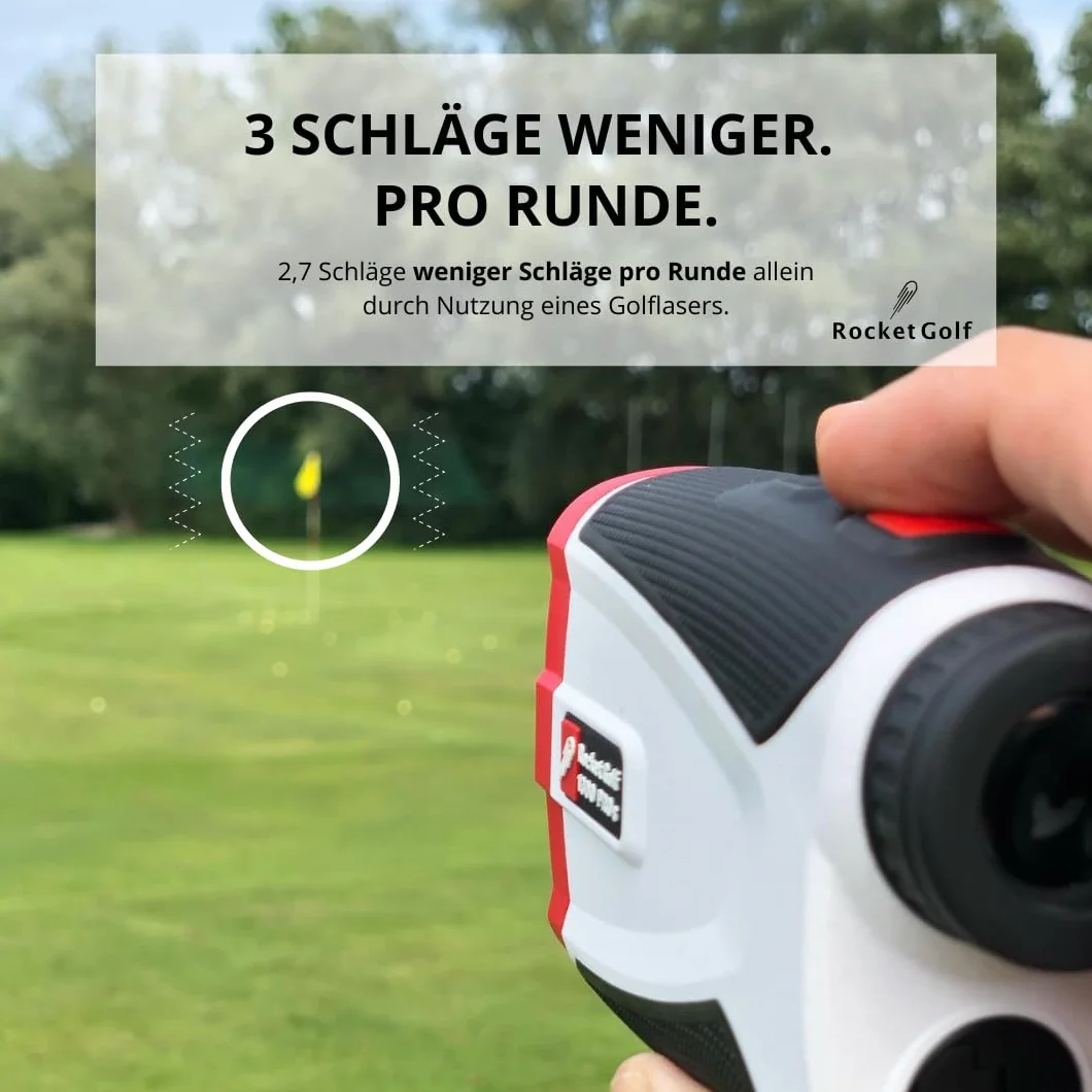 Birdie Pro White – dalmierz laserowy do golfa RocketGolf – 1300 m, FlagFinder, wibracje – wodoodporny, golf, polowanie, laser klasa 1