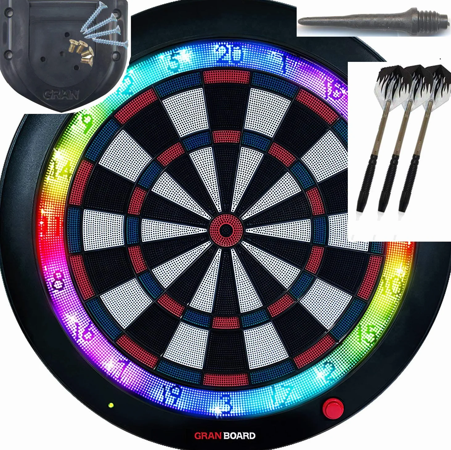 Gran Board 3s LED tarcza do darta niebieska zestaw 100 zdjęć i rzutek