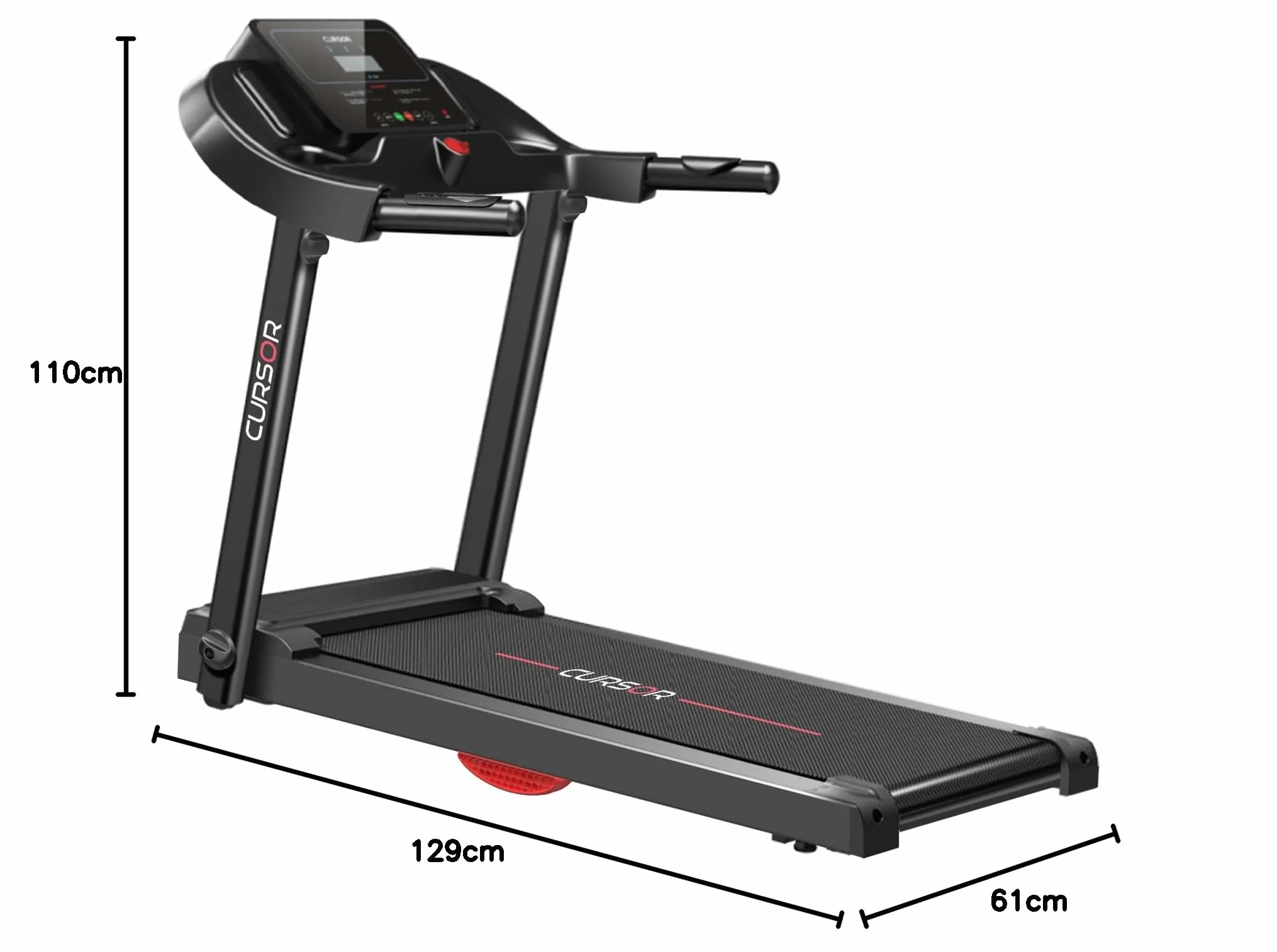 CURSOR FITNESS Bieżnia do domu, składana, 14 km/h, bieżnia z monitorem tętna, aplikacja i zmodernizowany, cichy silnik, Treadmill for Home z 12 programami treningowymi, maksymalne obciążenie 136 kg