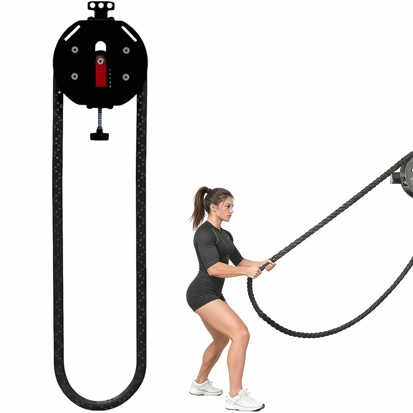 Urządzenie treningowe z liną bez końca, ulepszony trener linowy Endless Rope Trainer 2026 - przenośny system koła pasowego z regulowaną odpornością, wszechstronnym wyposażeniem siłowni