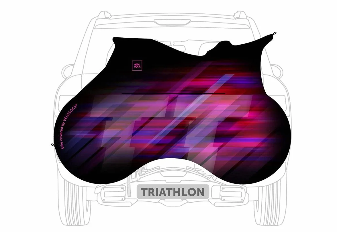 VELOSOCK Pełny pokrowiec na rower SPEED/TRIATHLON do przechowywania i transportu w pomieszczeniach - Wodoodporny, rozciągliwy materiał Ochrona roweru Pokrowiec podróżny do roweru TRIATHLON