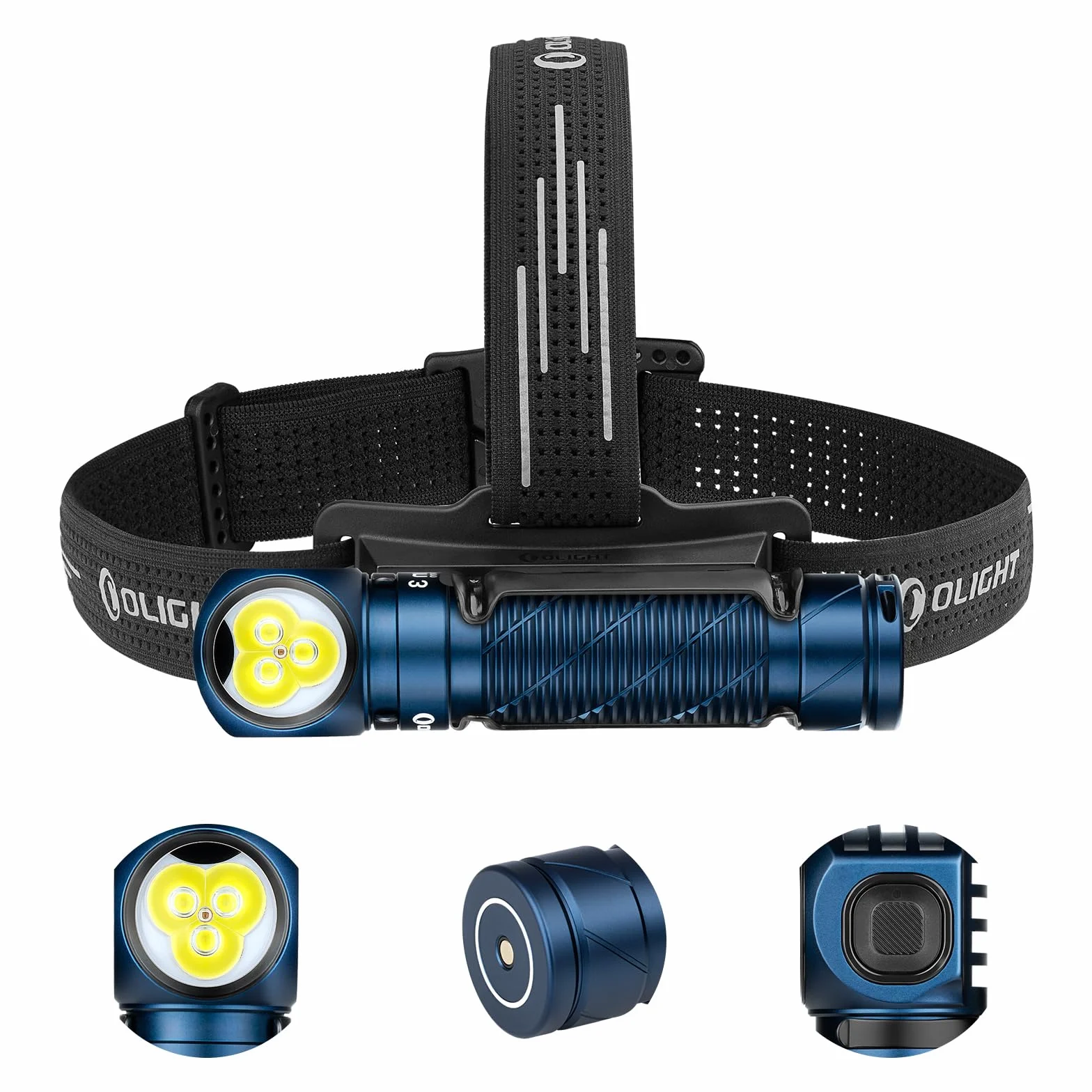 OLIGHT Perun 3 Akumulatorowa latarka czołowa LED, superjasna latarka czołowa o mocy 3000 lumenów z 7 trybami oświetlenia, czujnikiem, czerwonym opaską nocną