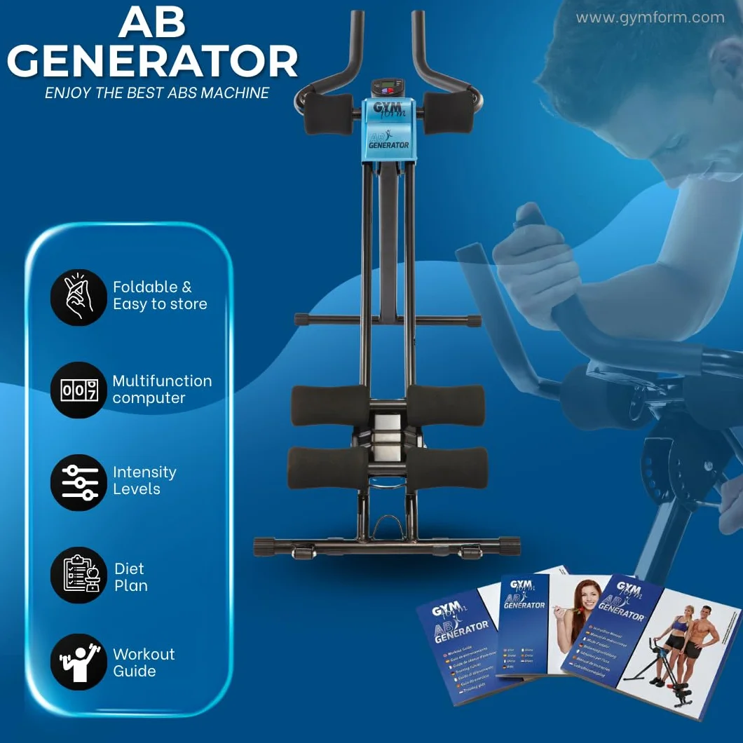 BEST DIRECT GYMFORM AB Generator, maszyna fitness + cardio, 5 poziomów, tonowanie brzucha, nogi, ramiona, komputer, dla kobiet i mężczyzn