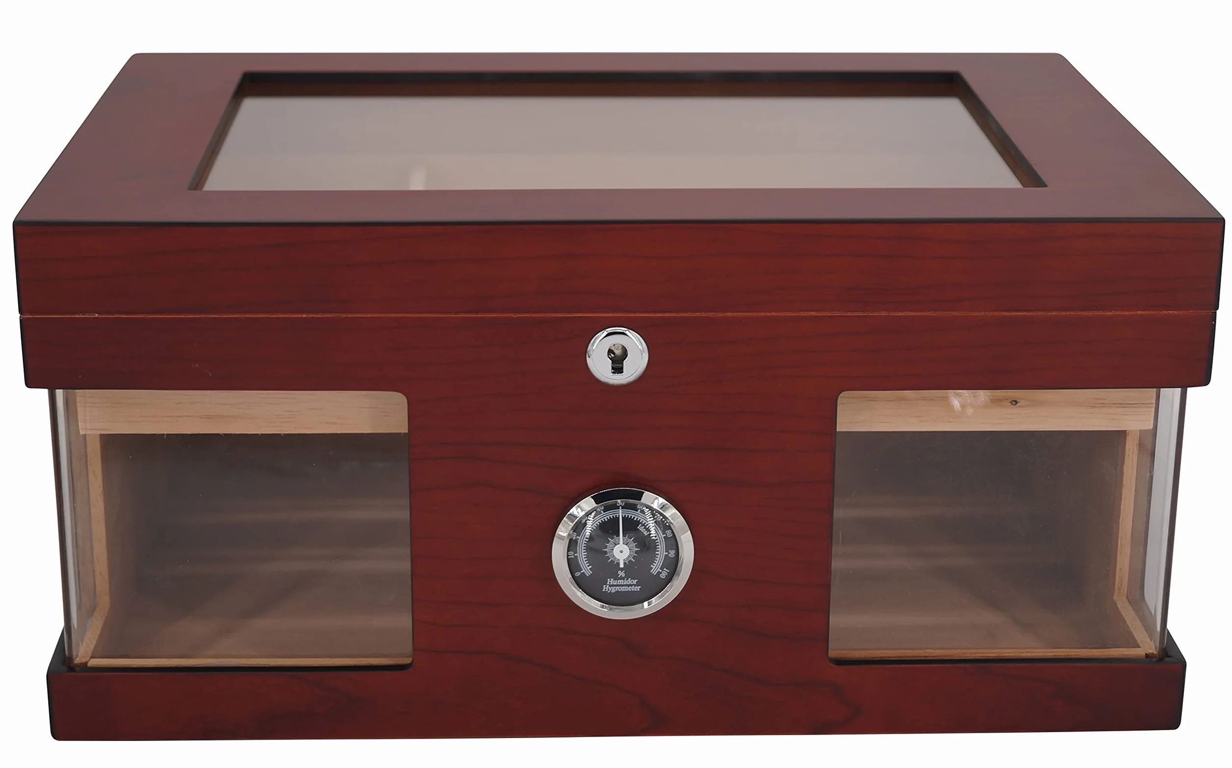 GERMANUS Humidor skrzynia z okienkiem, brązowa