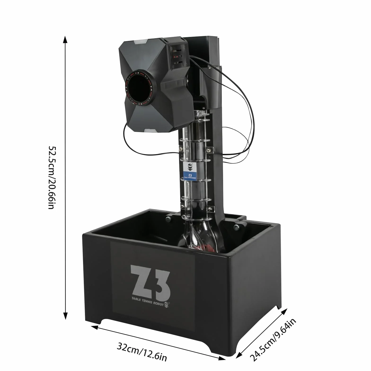 Robot do tenisa stołowego z pilotem zdalnego sterowania, 10 trybów treningowych, automatyczna maszyna do tenisa stołowego, regulacja prędkości (4-40 m/s), zestaw do tenisa stołowego, maszyna