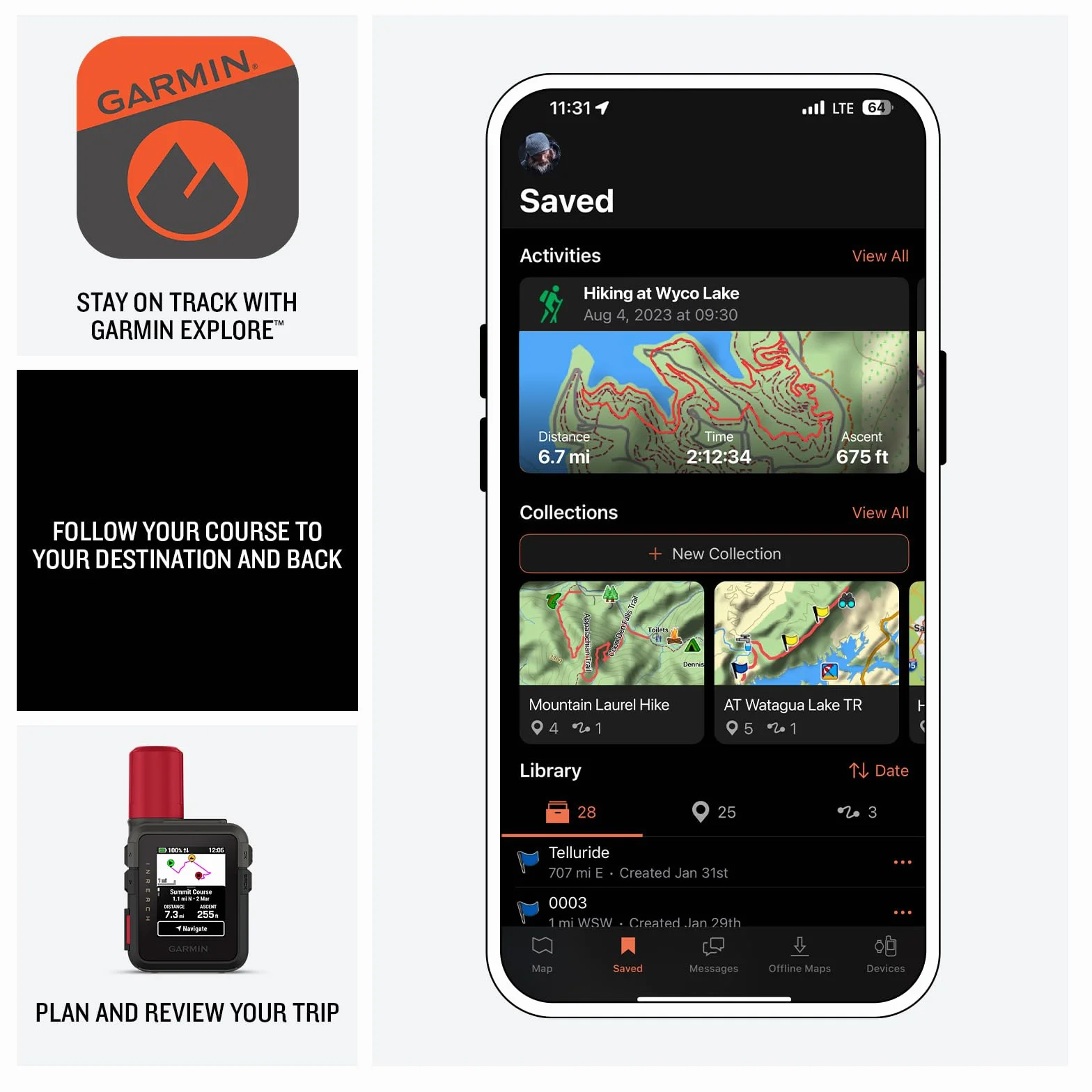 Garmin inReach Mini 3 Plus Komunikator Satelitarny GPS SOS Ekran Dotykowy LCD 1,9" Bateria 350h