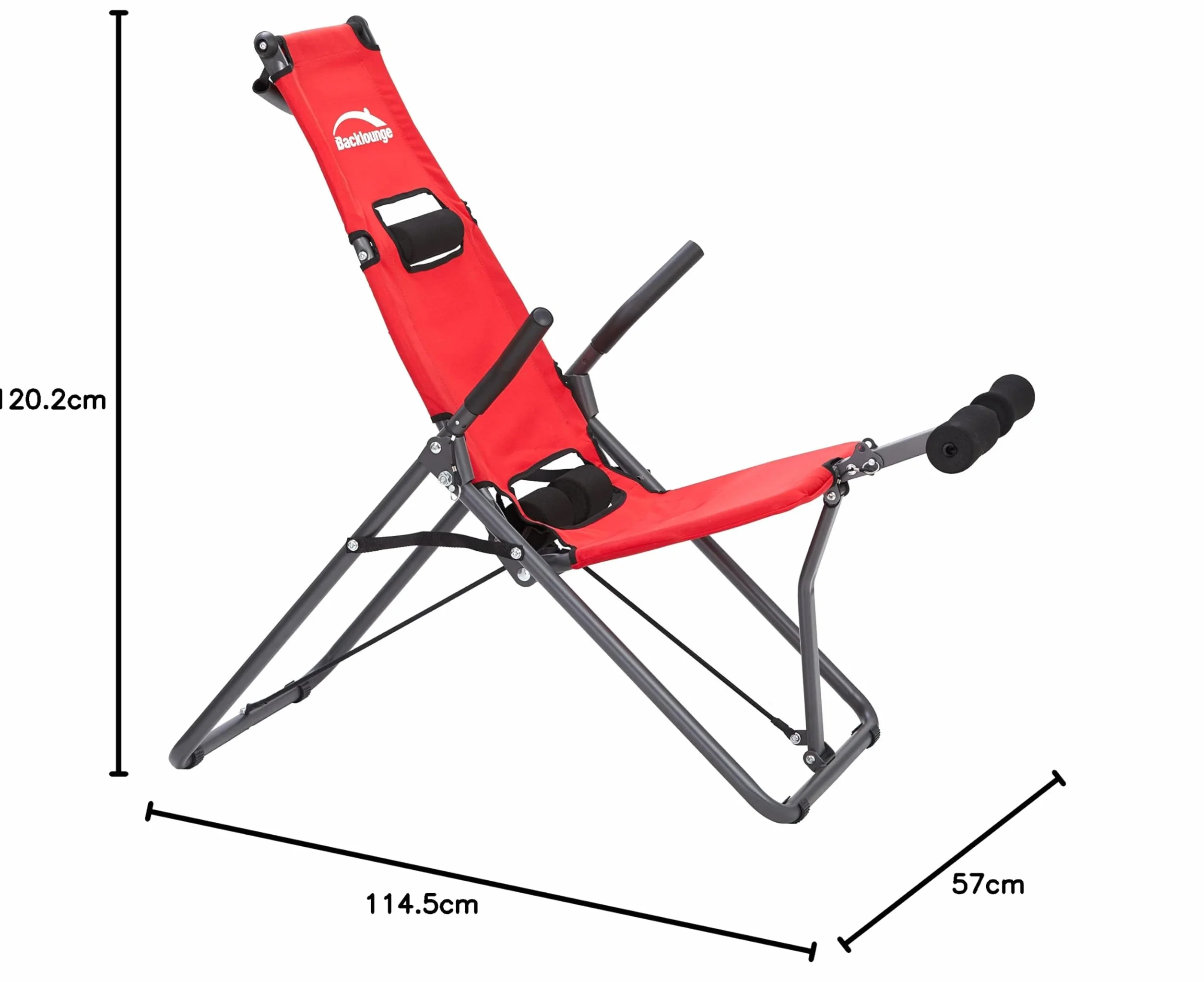 Mediashop Uniseks Back Lounge M23118 Inwersyjny Trener Pleców, Czerwony/Czarny, Do 250 kg