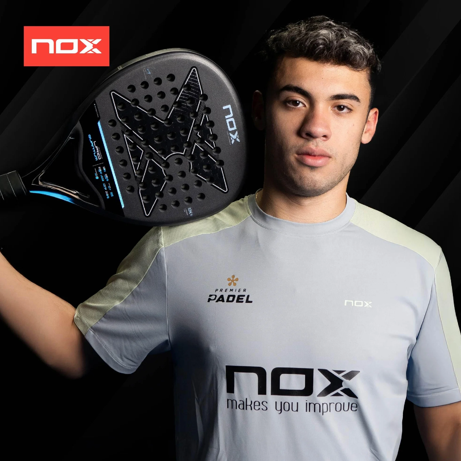 NOX Rakieta Padel LA10 Quantum 12K Leo Augsburger 2025