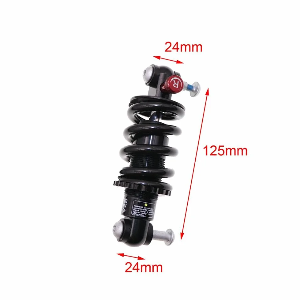 Downhill Bike Rear Shock Absorber, Adjustable Spring Suspension 250-2500lbs, 1pcs(150mm 24 24 1500lbs)