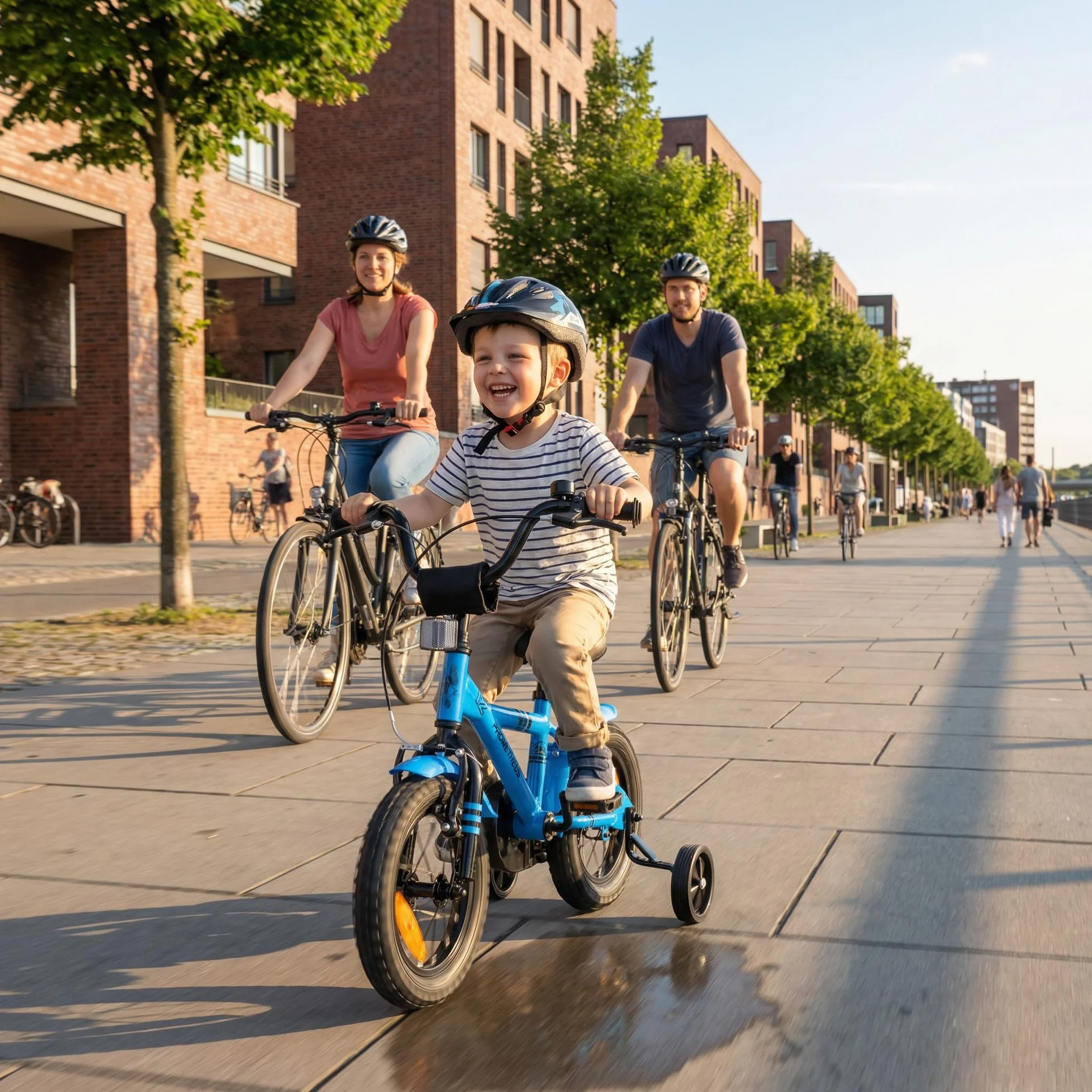 PROMETHEUS BICYCLES Rower dziecięcy od 3 lat - 12 cali Rower dziecięcy dla dziewczynek i chłopców z kółkami podporowymi i hamulcem wstecznym w kolorze niebieskim