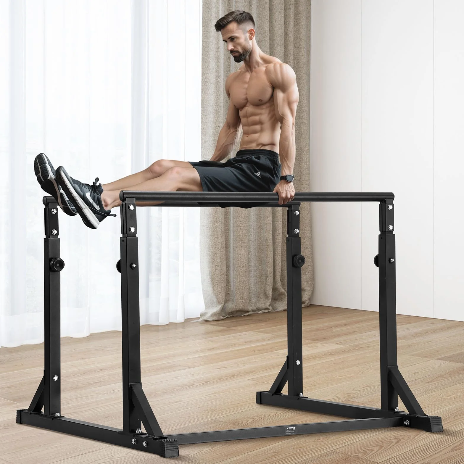 VEVOR Drążek do dipów 362 kg regulowany stabilizator fitness paralletka push-up