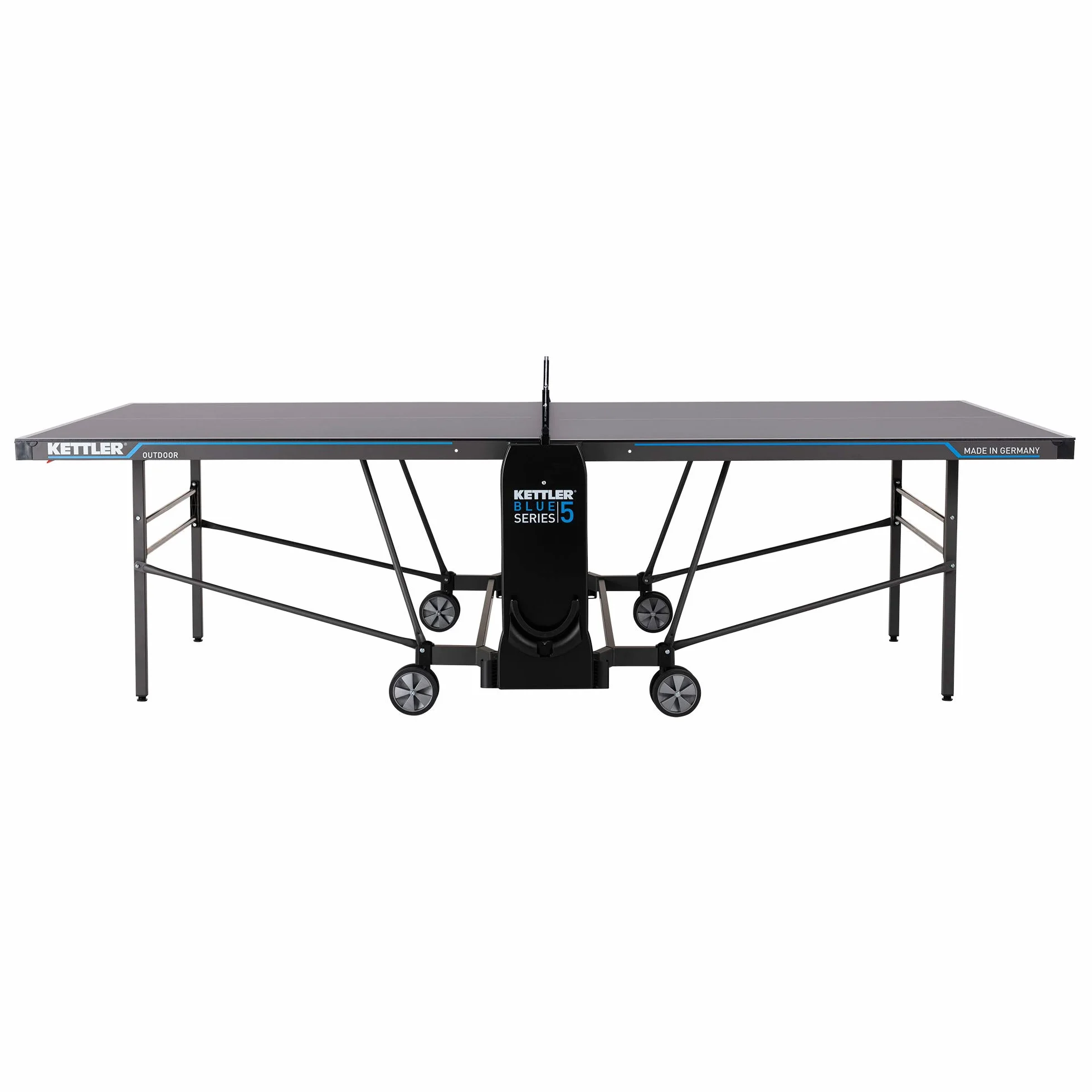 Stół do tenisa stołowego KETTLER K5 Outdoor Professional | Jakość – wyprodukowano w Niemczech (certyfikat TÜV) | Odporny na warunki atmosferyczne | Składany i łatwy do przechowywania