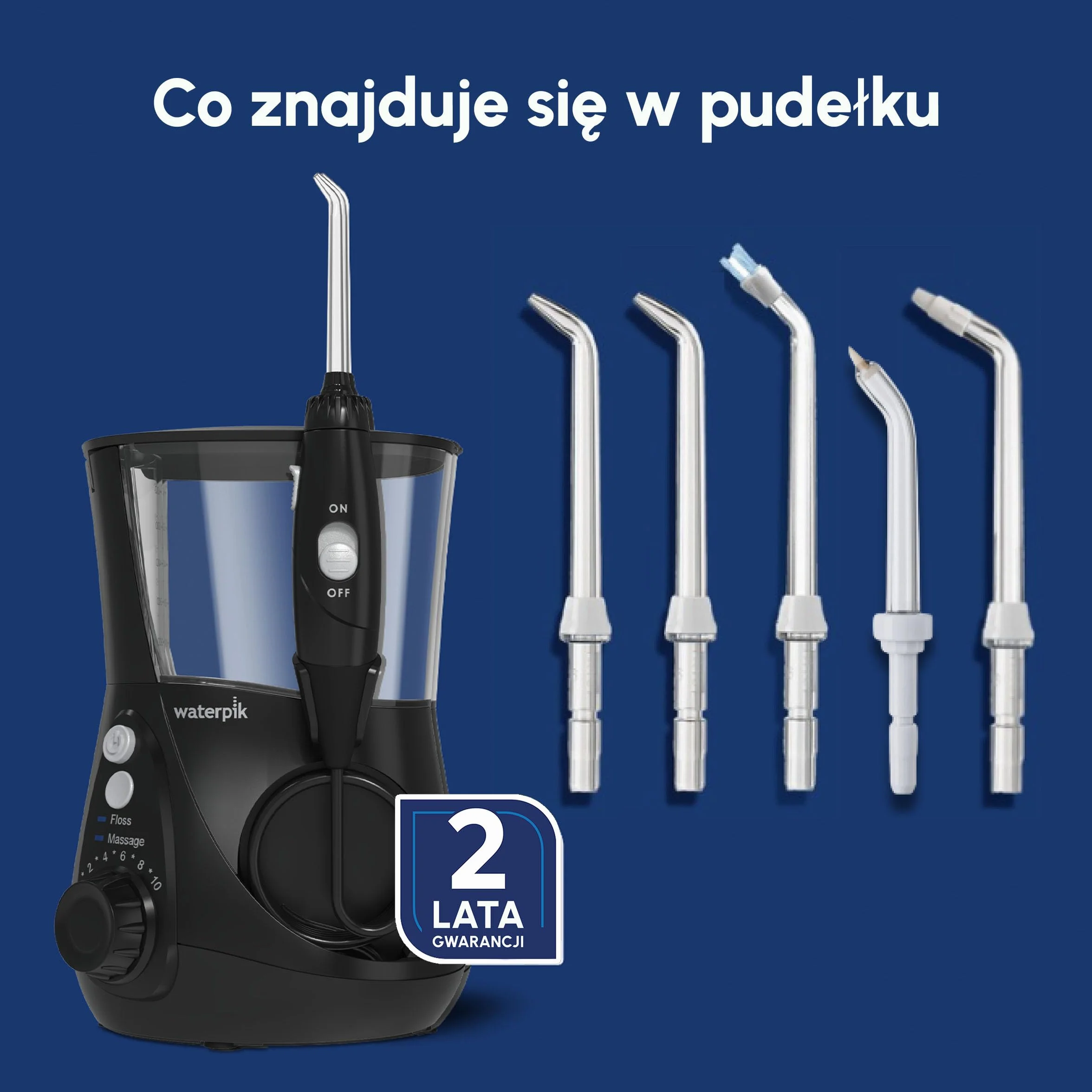 Waterpik Irygator Ultra Professional, 6 Końcówek, Zaawansowana Kontrola Ciśnienia z 10 Trybami, Skuteczne Usuwanie Płytki Nazębnej, Kolor Biały, 650 ml (WP-660EU)