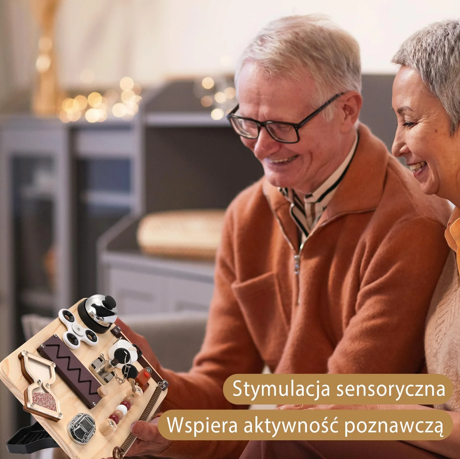 Tablica manipulacyjna Fidget dla dorosłych z demencją, Alzheimerem, ADHD i autyzmem – trening pamięci, zabawka sensoryczna Montessori.
