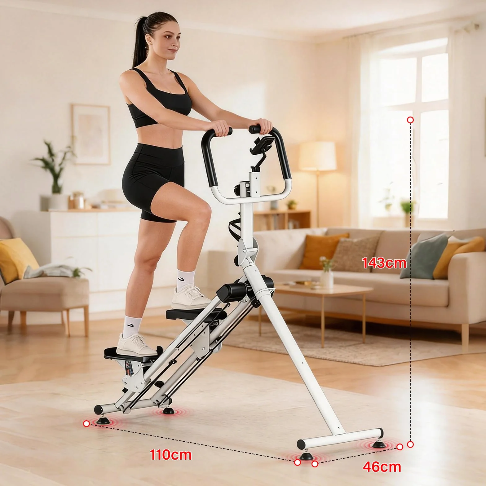 TODO Stepper schodowy do ćwiczeń w domu z 3 Trybami Treningu, kompaktowy składany pionowa maszyna wspinaczkowa, wyświetlaczem LCD, nośności 150kg