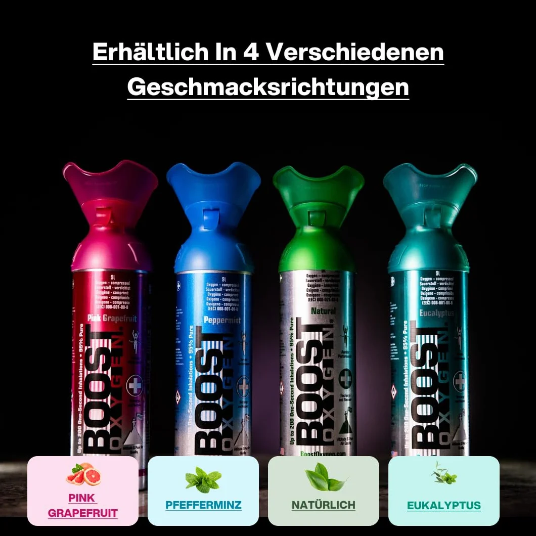 Czysty tlen w puszce – 20 litrów BARDZIEJ NATURALNE naturalnego, 95% czystego tlenu w przenośnym 5 litrowym pojemniku na ponad 400 inhalacji.