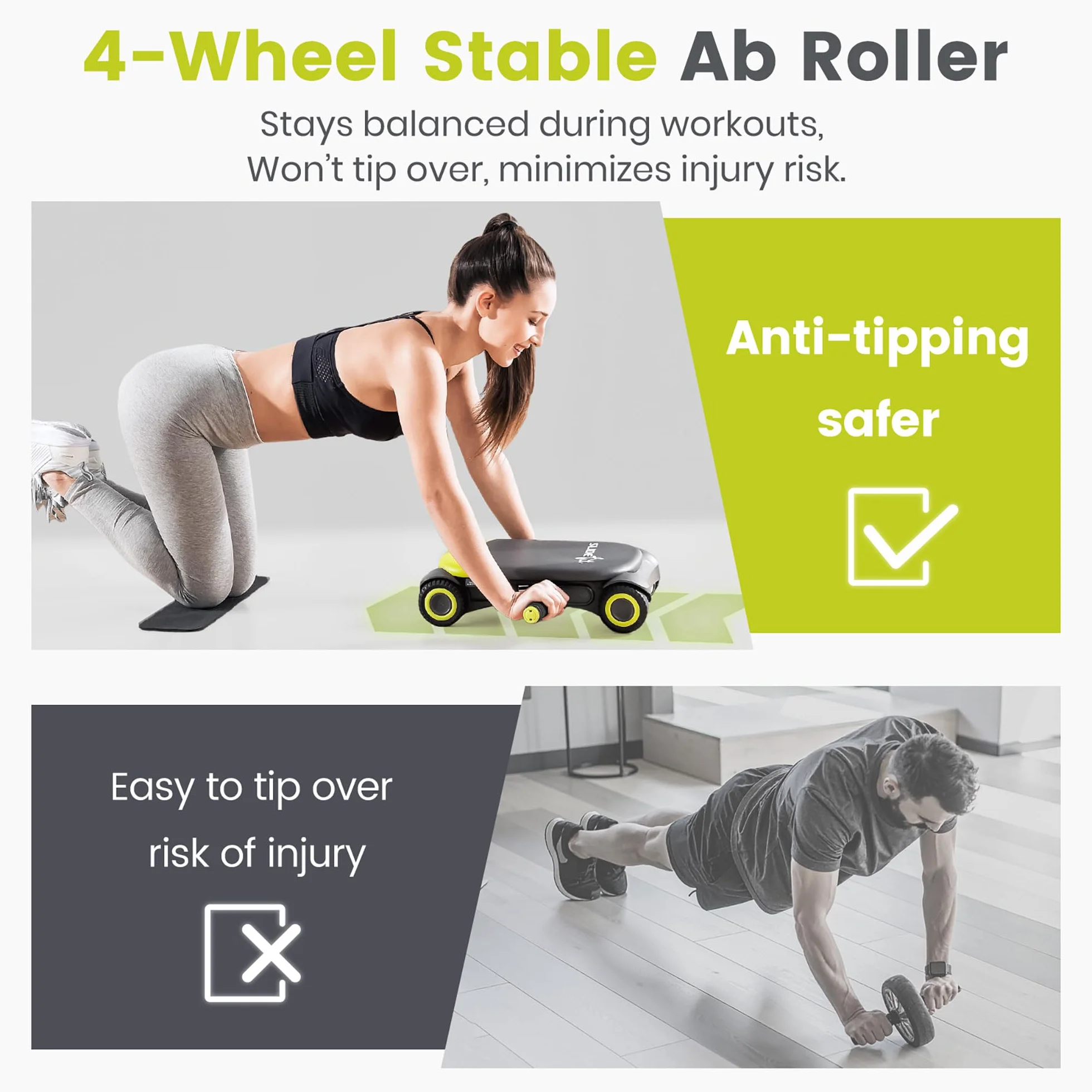 Wonder Core Slide Fit: Ab Roller Maszyna do ćwiczeń Trening podstawowy w domu Gry fitness Rolka koła Ab do domowej siłowni Aplikacja do treningu osobistego Trening deskorolki