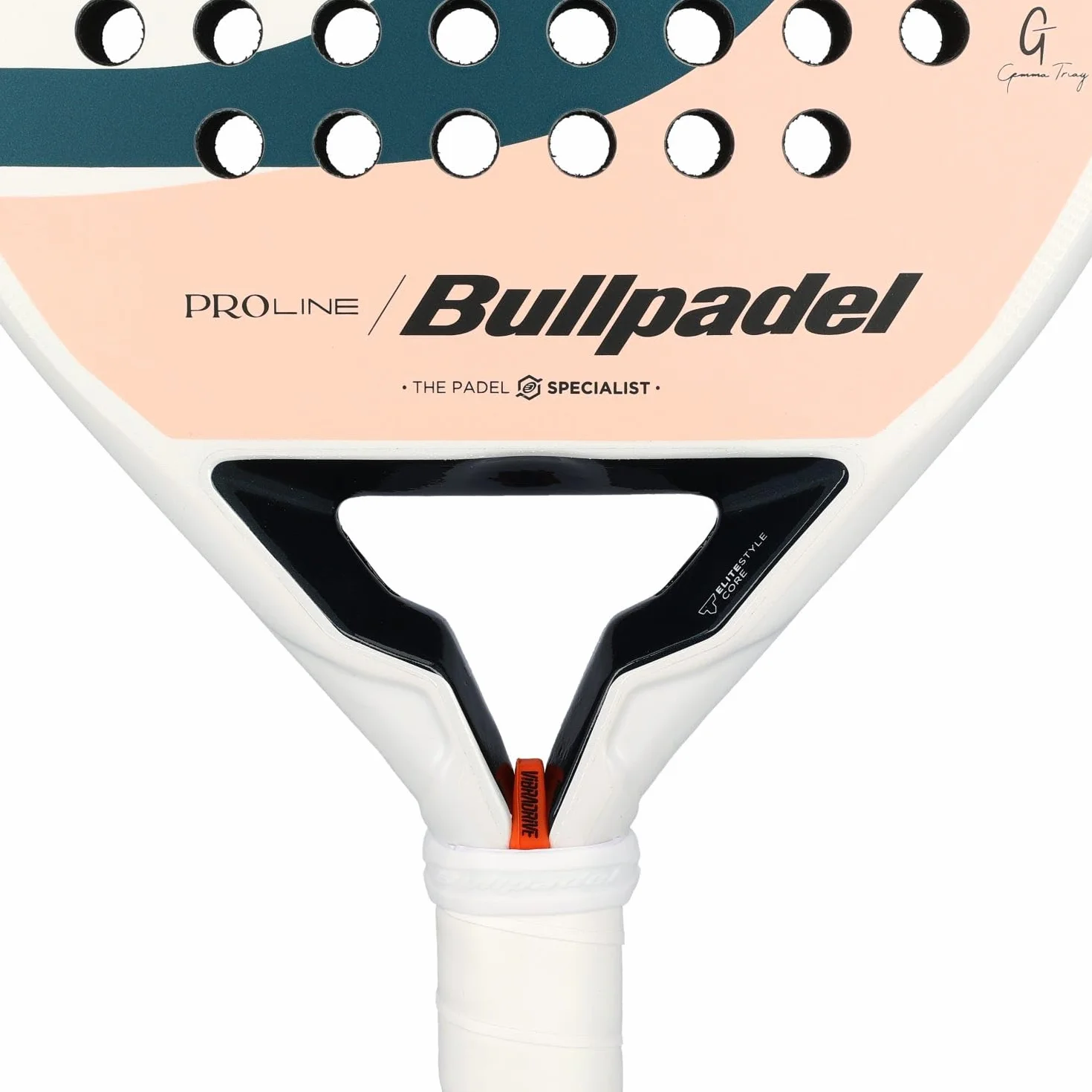 Bullpadel Elite W 25 Unlinded 352G Padel Padel Rakieta Biała-Morela Damska, Biała/Brzoskwiniowa/Niebieska, Jeden Rozmiar