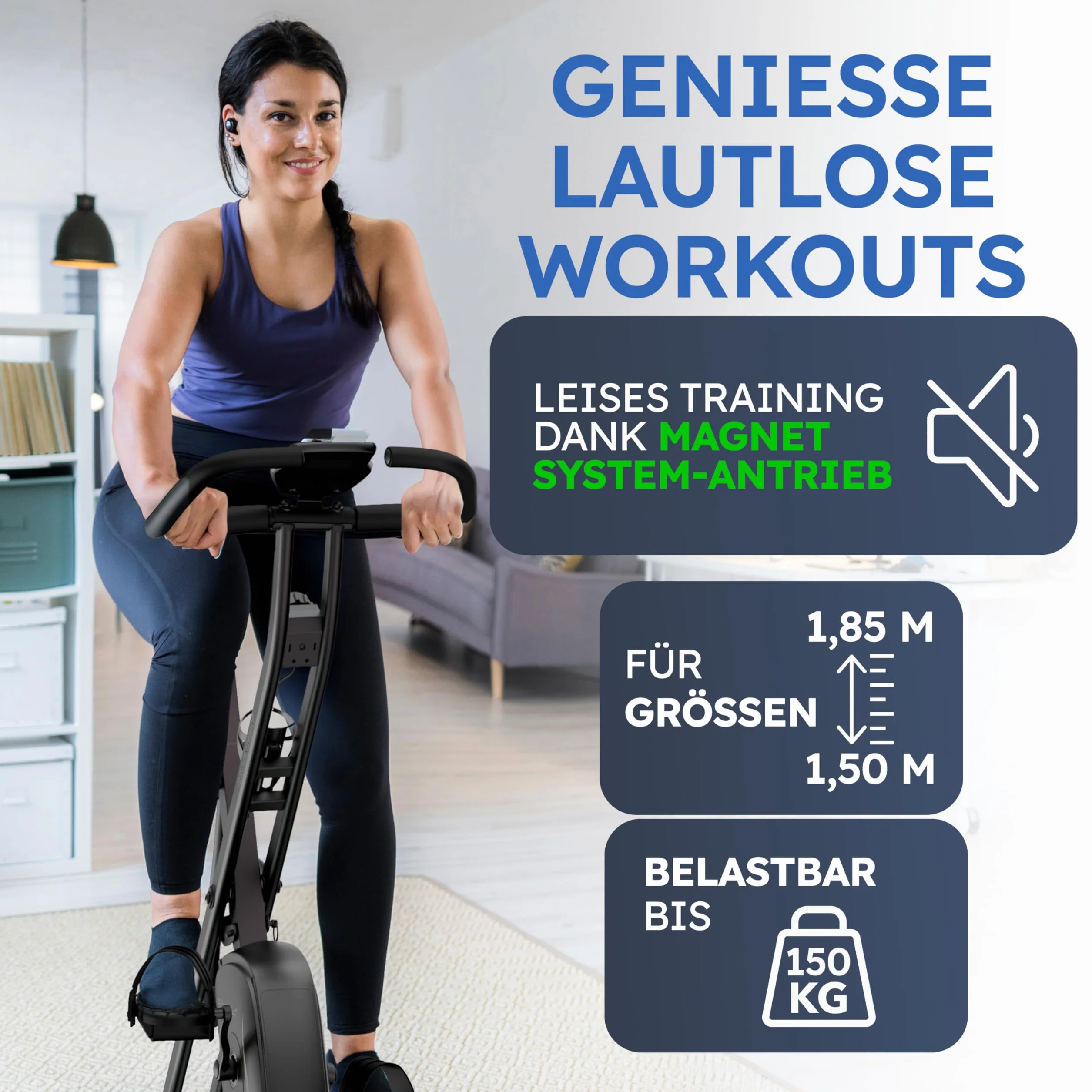 HELDENWERK rower treningowy składany FlexiFoam obciążenie 150 kg