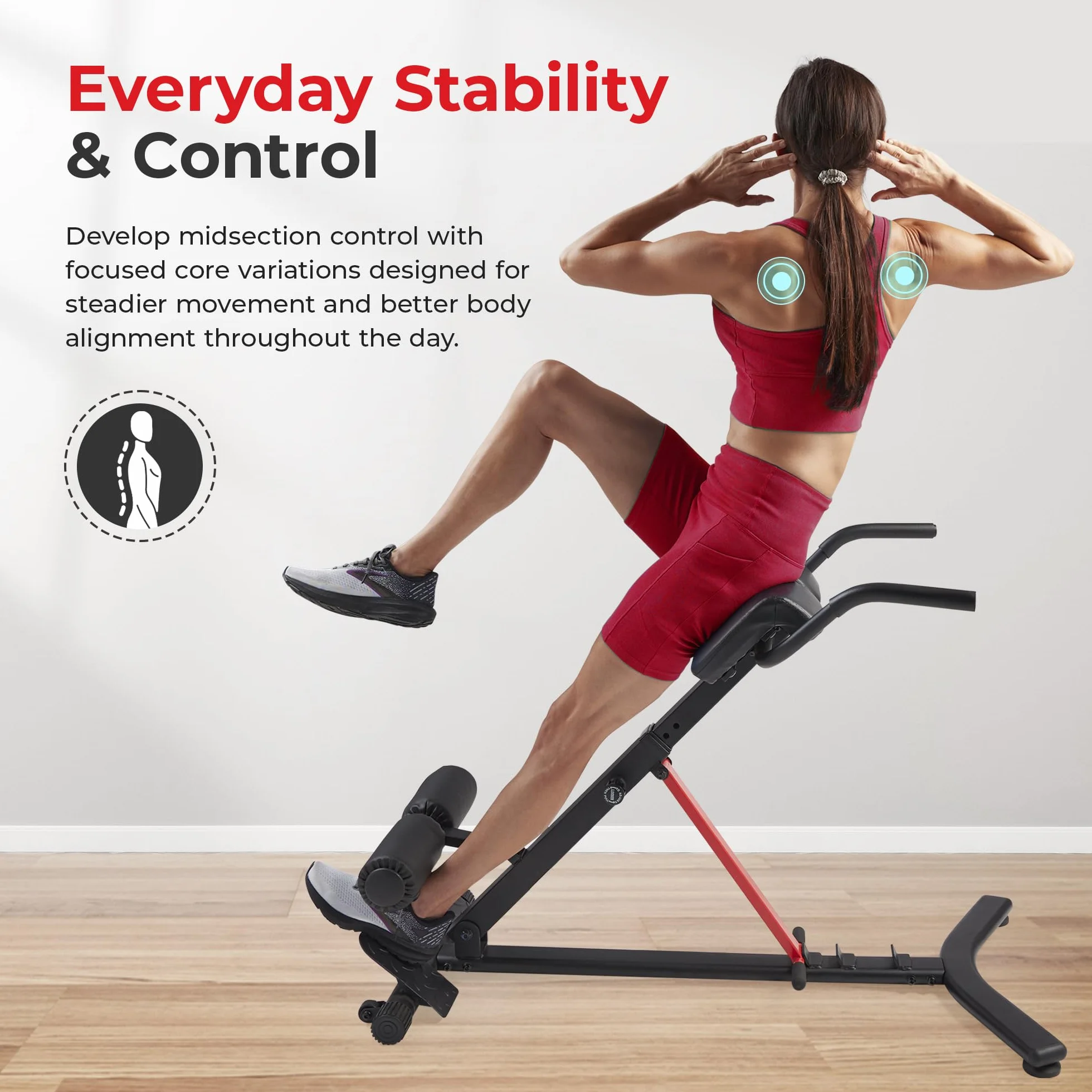 Sunny Health & Fitness Stacja Unisex-SF-BH620062 Rzymskie krzesło z funkcją dipów, czarny, jeden rozmiar