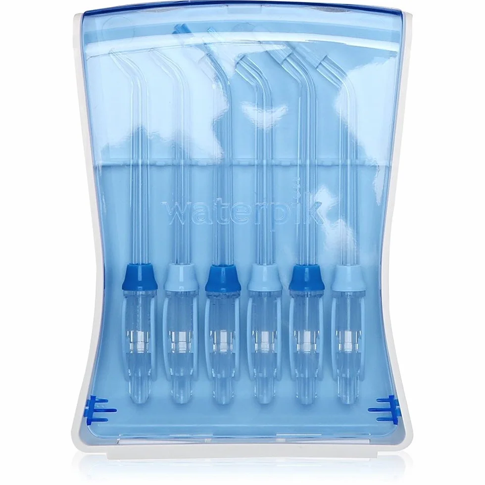 Waterpik, Zestaw 6 Końcówek Wymiennych do Irygatora Waterpik, Klasyczne, Ortodontyczne, do Uzupełnień Protetycznych, Poręczne, Higieniczne Etui