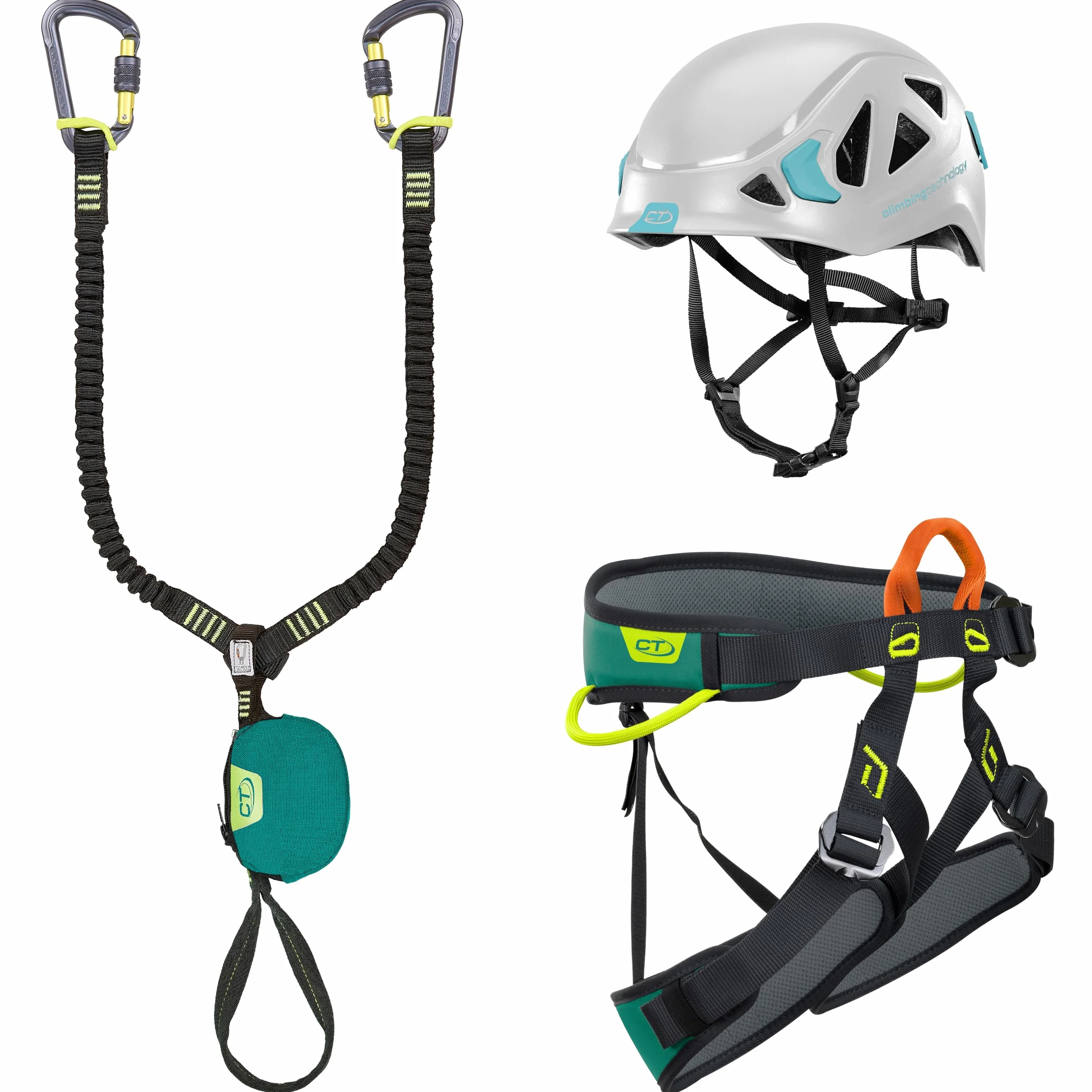 Climbing Technology Via Ferrata-Kit Classic S-M Unisex Dorosły, Zielony