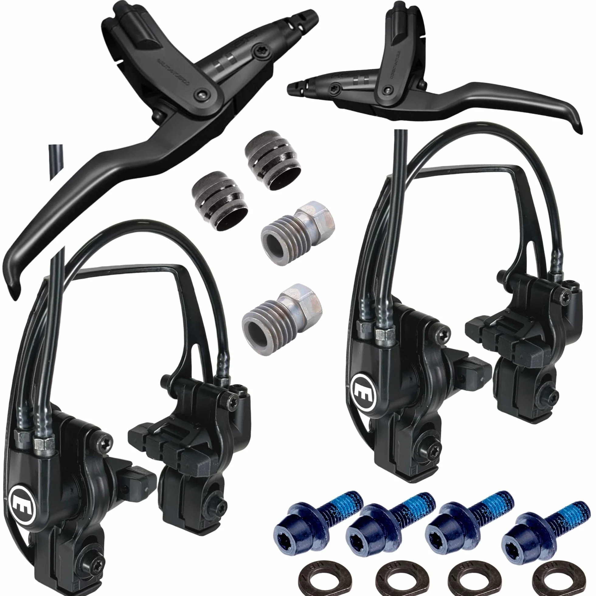 F26 Magura HS11 Hamulce hydrauliczne na felgach rowerowych Carbotecture Easy Mount Set Evo2 Vr+Hr czerwone klocki na felgi aluminiowe